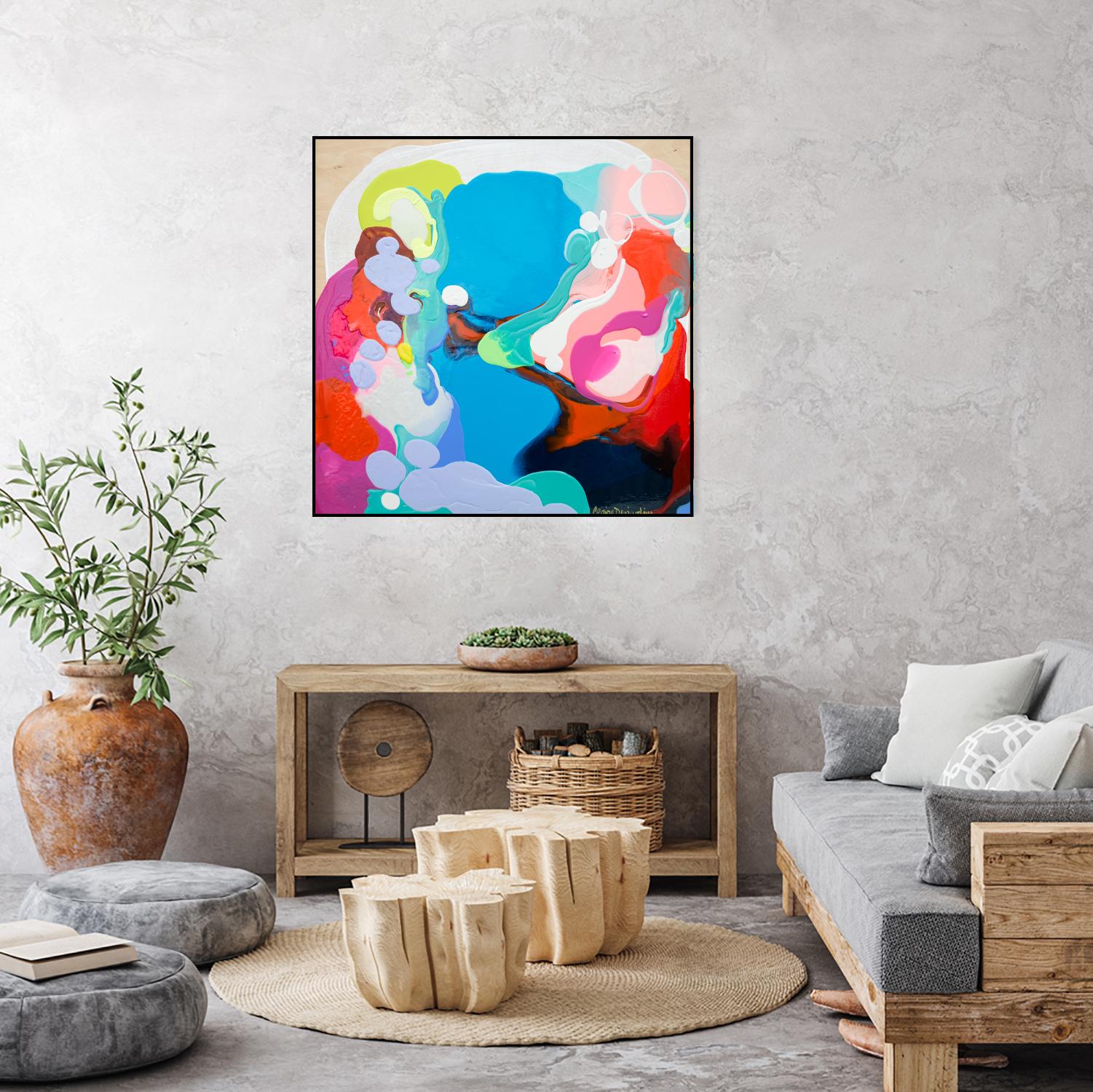 Traveling back in Time by Claire Desjardins on GIANT ART - blue abstract