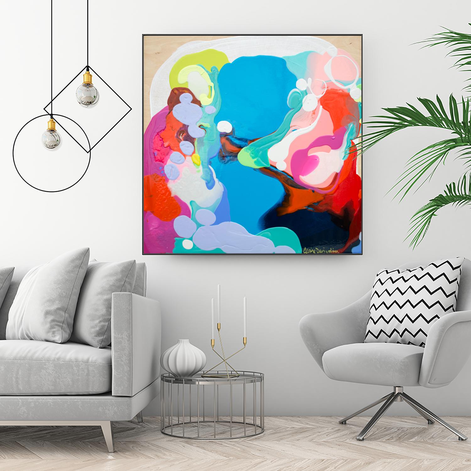 Traveling back in Time by Claire Desjardins on GIANT ART - blue abstract