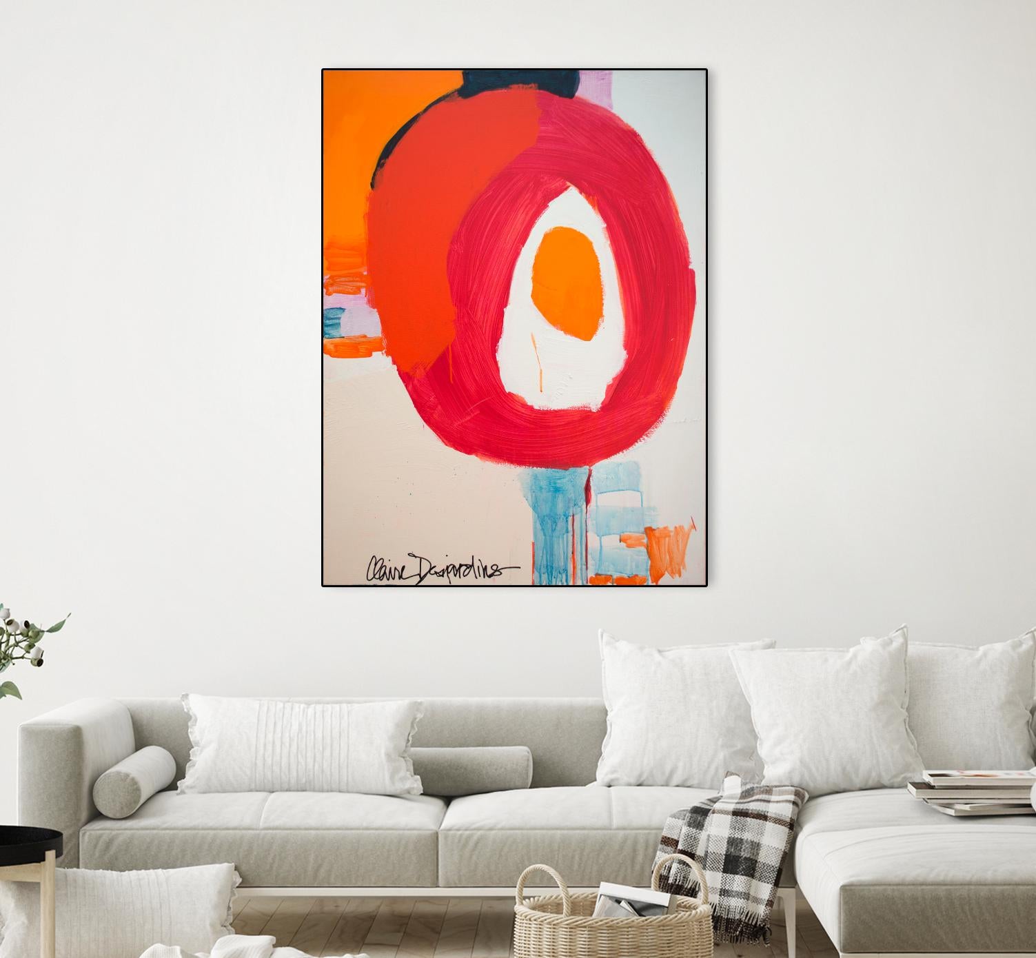 Lets Go For A Swim by Claire Desjardins on GIANT ART - red abstract