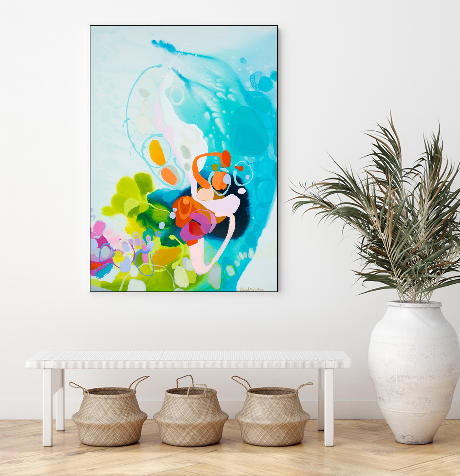 Beneath the Shiny Surface by Claire Desjardins on GIANT ART - green abstract