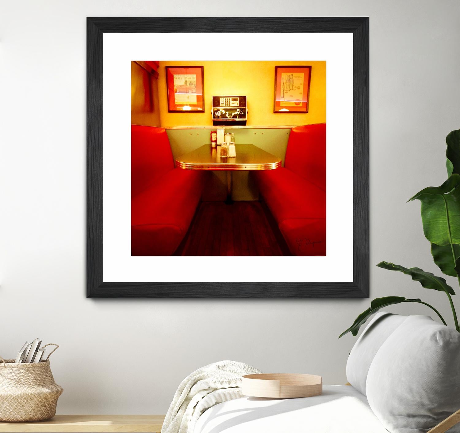 1945's diner IX by Jean-François Dupuis on GIANT ART - red vintage bench