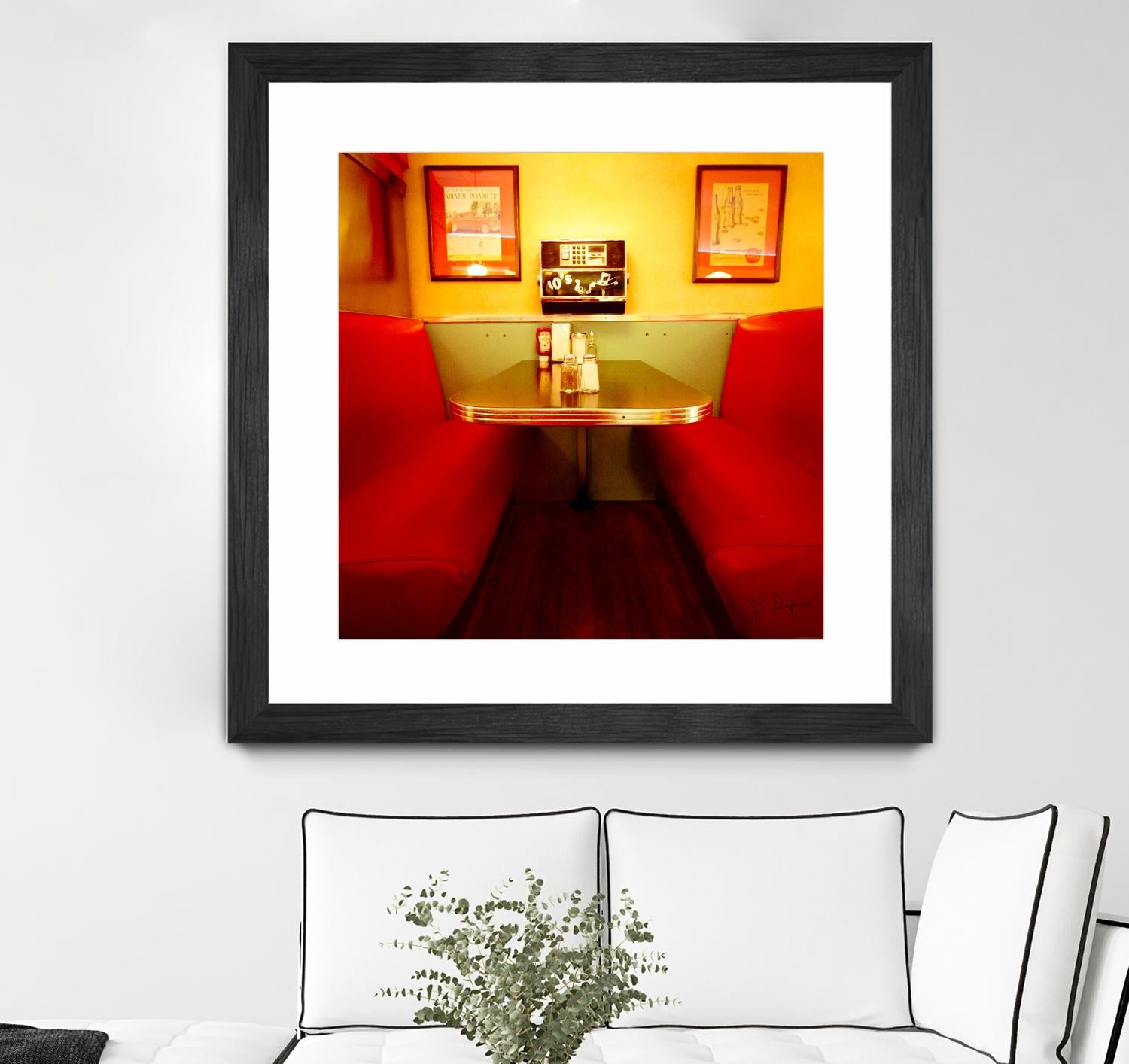 1945's diner IX by Jean-François Dupuis on GIANT ART - red vintage bench