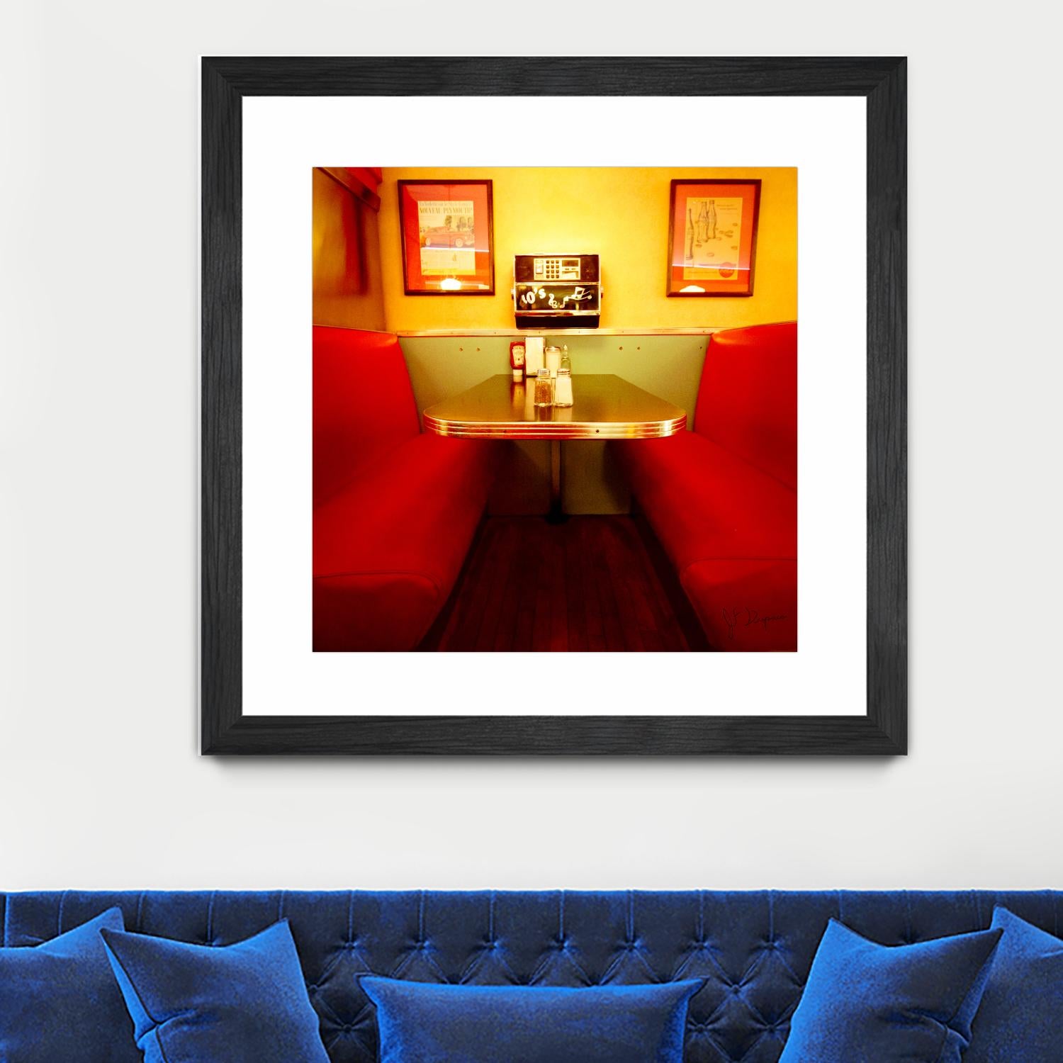 1945's diner IX by Jean-François Dupuis on GIANT ART - red vintage bench