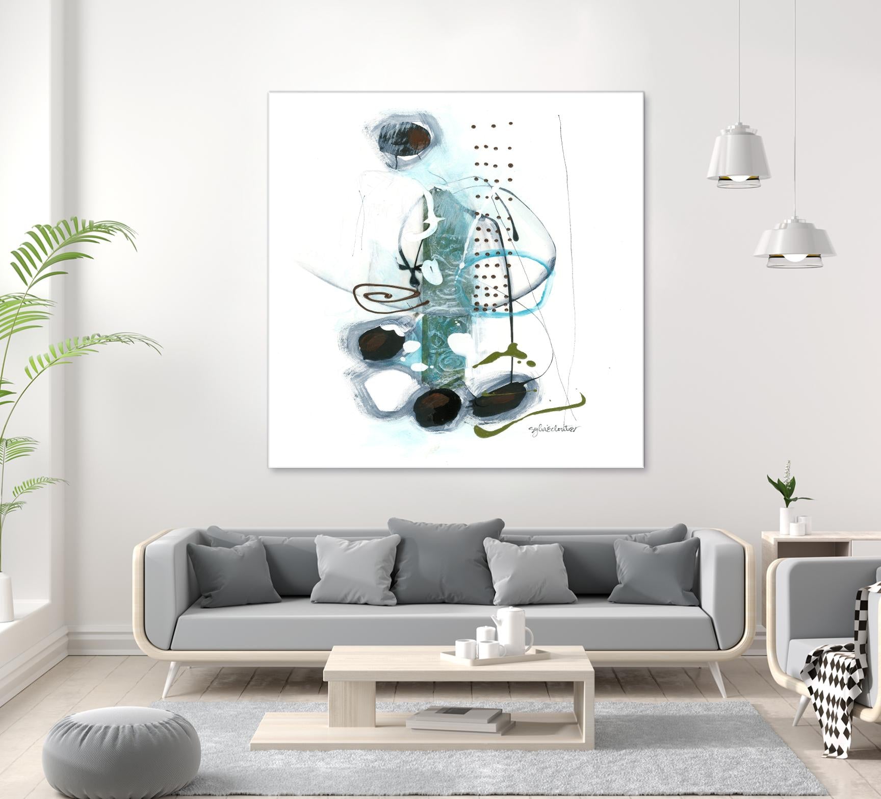 Remplir le paysage II by Sylvie Cloutier on GIANT ART - blue abstract