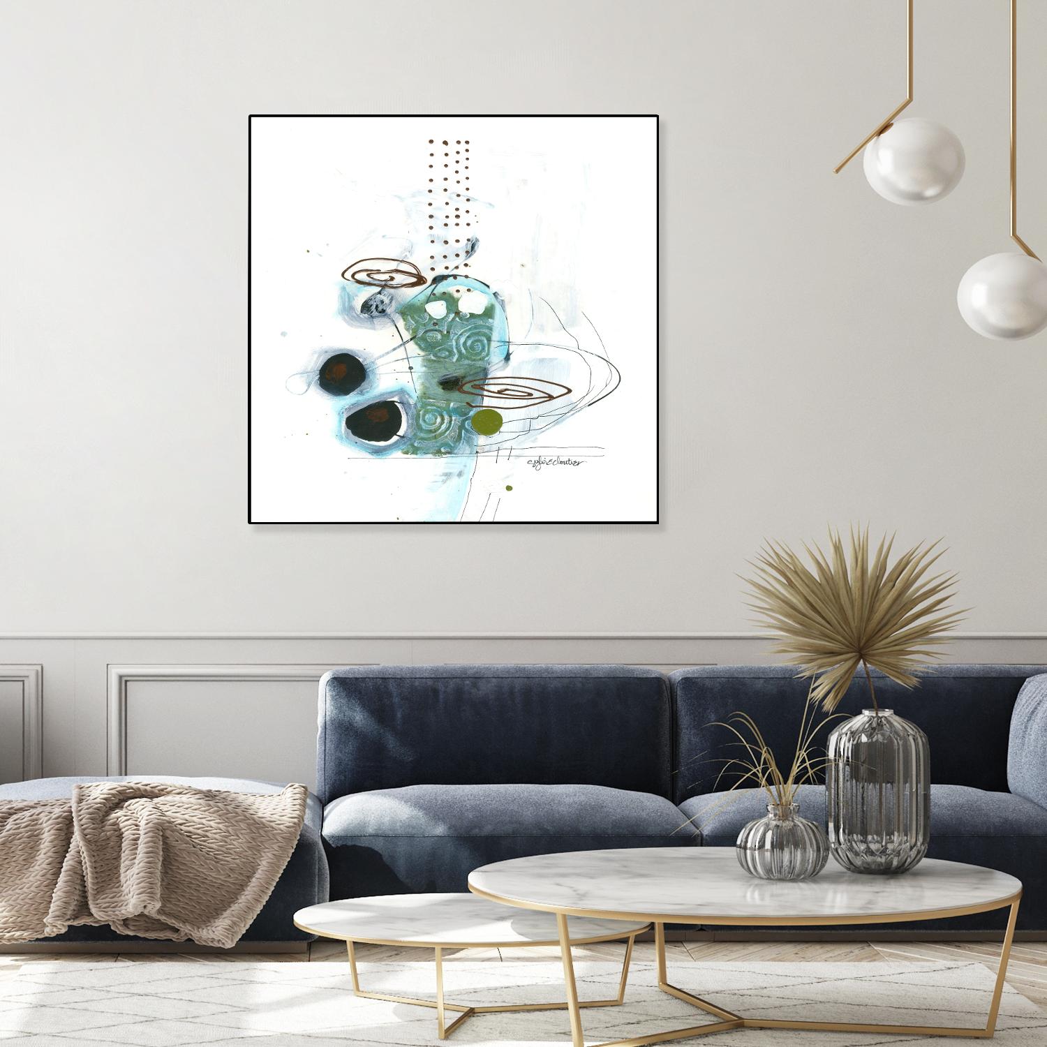 Remplir le paysage IV by Sylvie Cloutier on GIANT ART - blue abstract