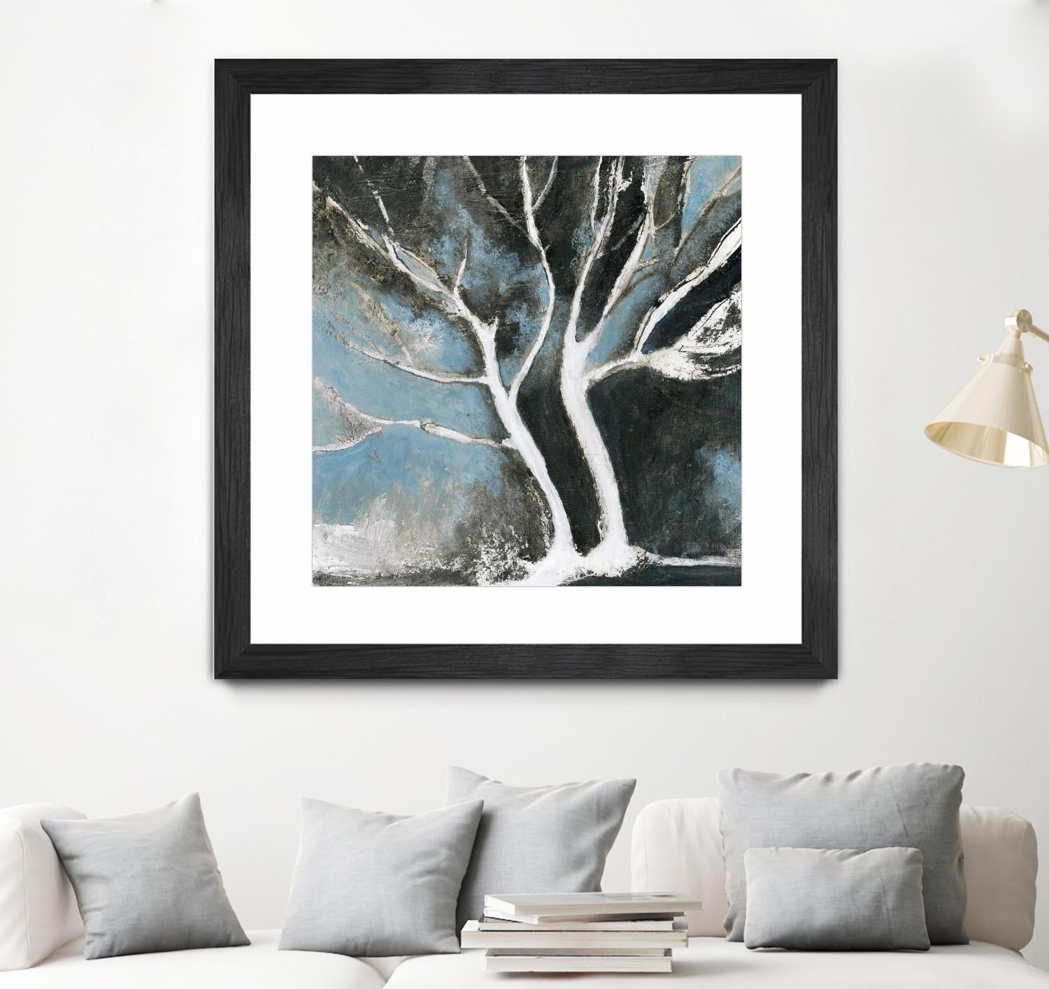 Glacial blue II by Kathleen Cloutier on GIANT ART - blue abstract arbres