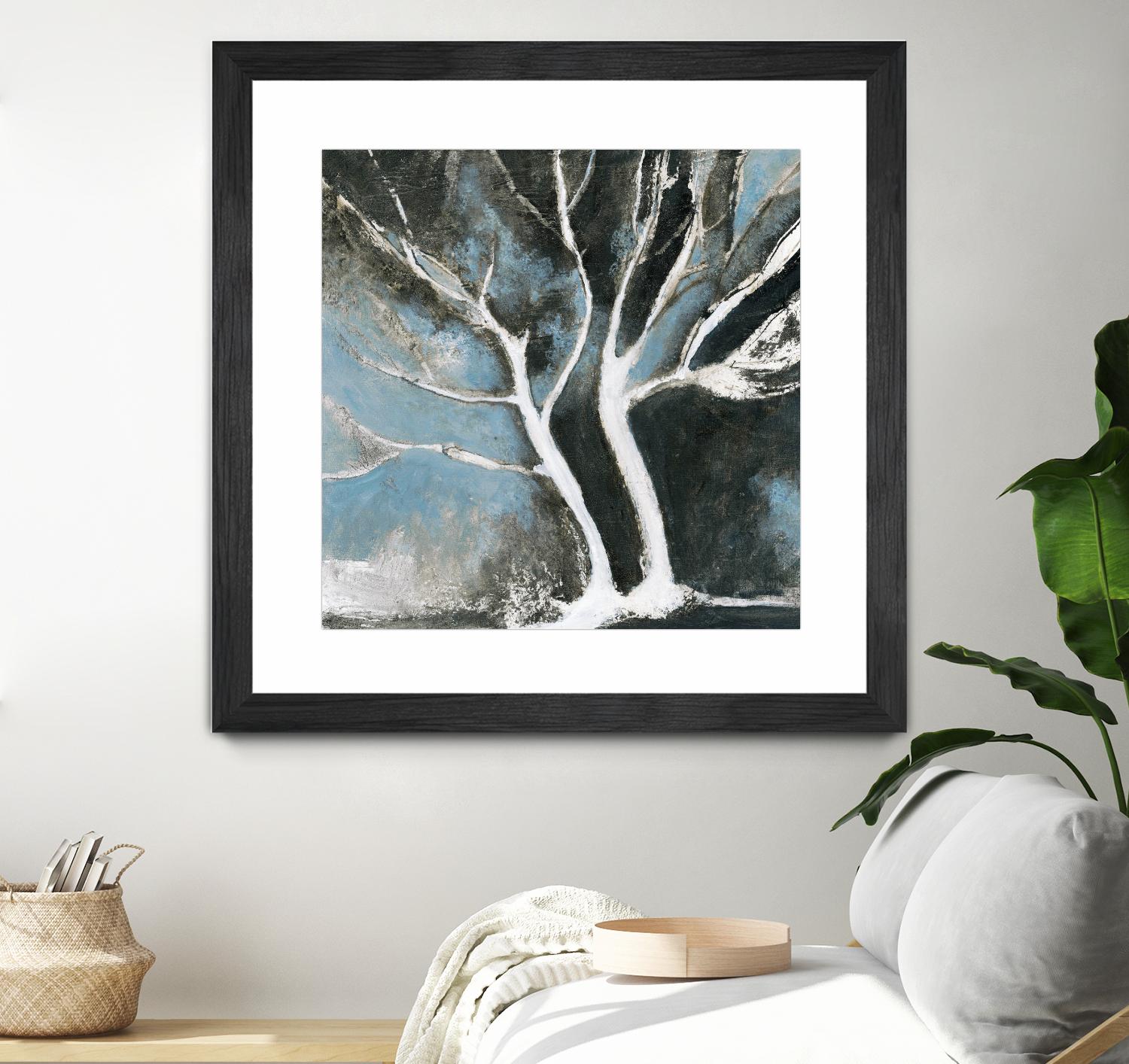 Glacial blue II by Kathleen Cloutier on GIANT ART - blue abstract arbres