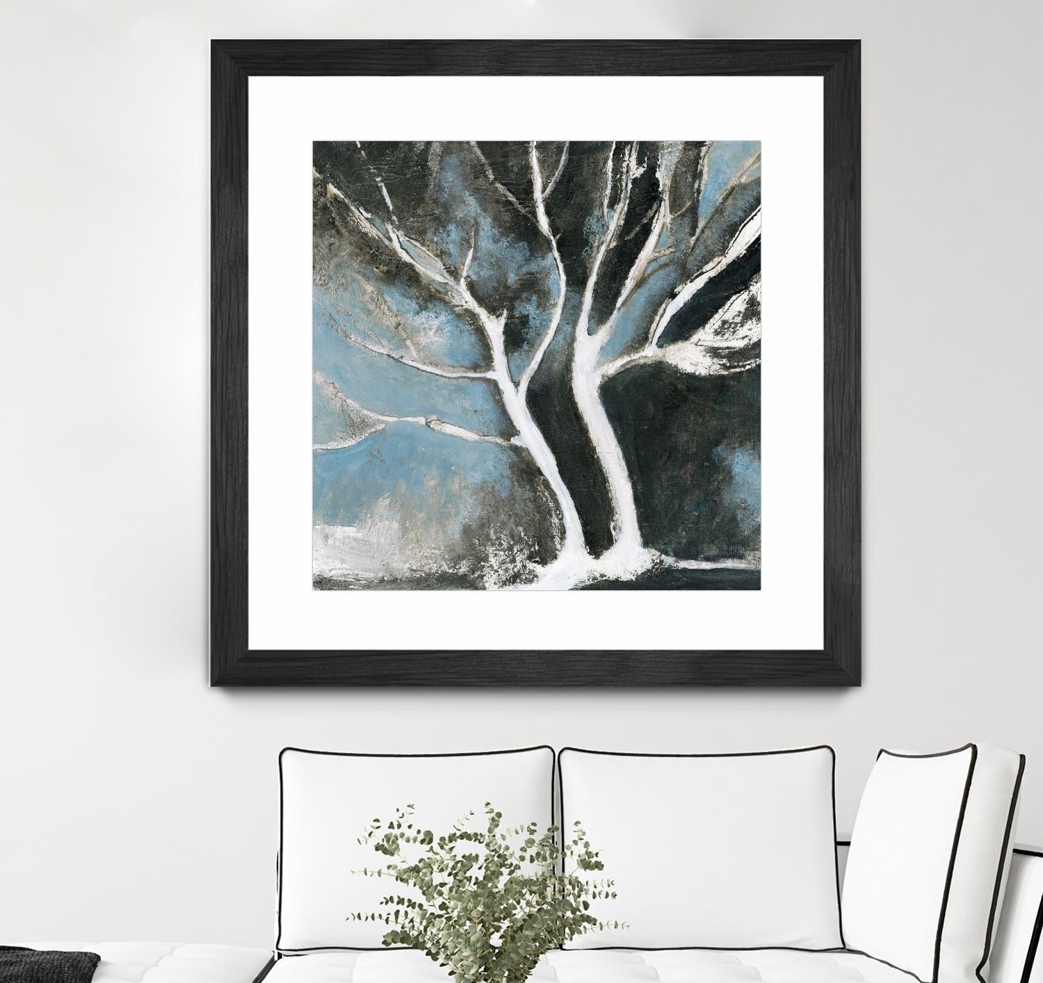 Glacial blue II by Kathleen Cloutier on GIANT ART - blue abstract arbres