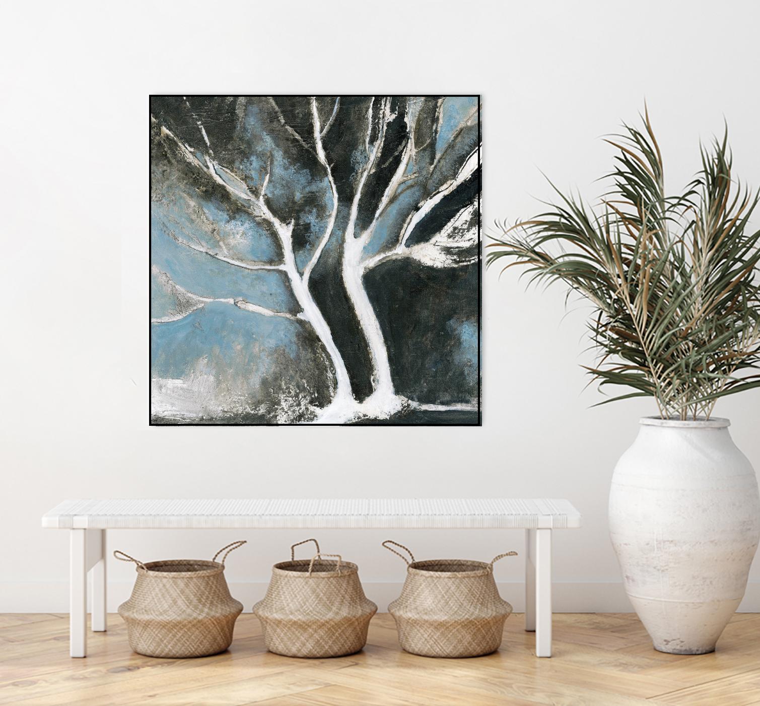Glacial blue II by Kathleen Cloutier on GIANT ART - blue abstract arbres
