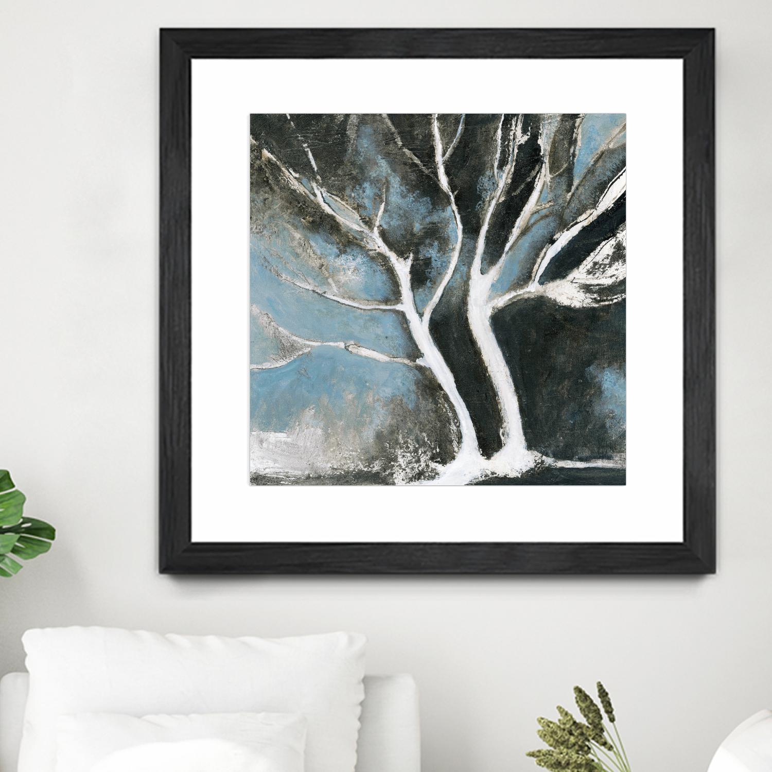 Glacial blue II by Kathleen Cloutier on GIANT ART - blue abstract arbres