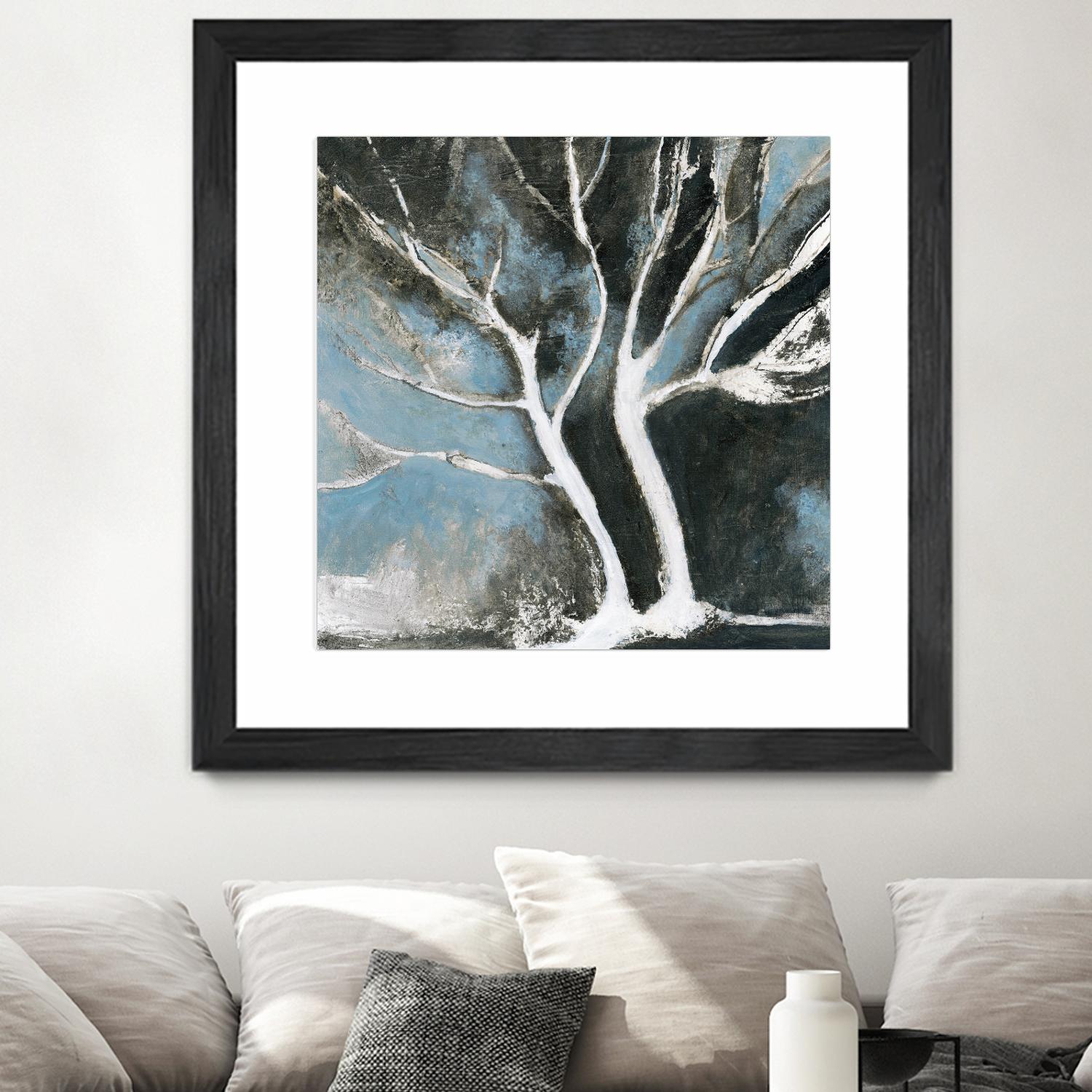 Glacial blue II by Kathleen Cloutier on GIANT ART - blue abstract arbres