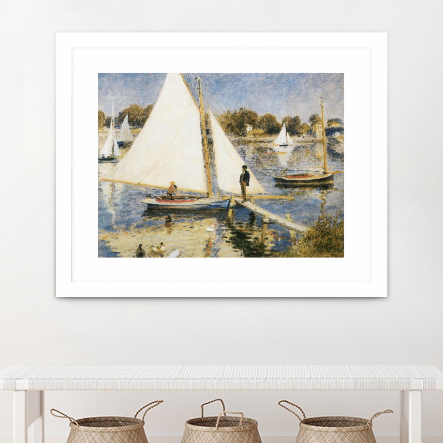 La scéne à Argenteuil by Pierre-Auguste Renoir on GIANT ART - beige masters sail boat