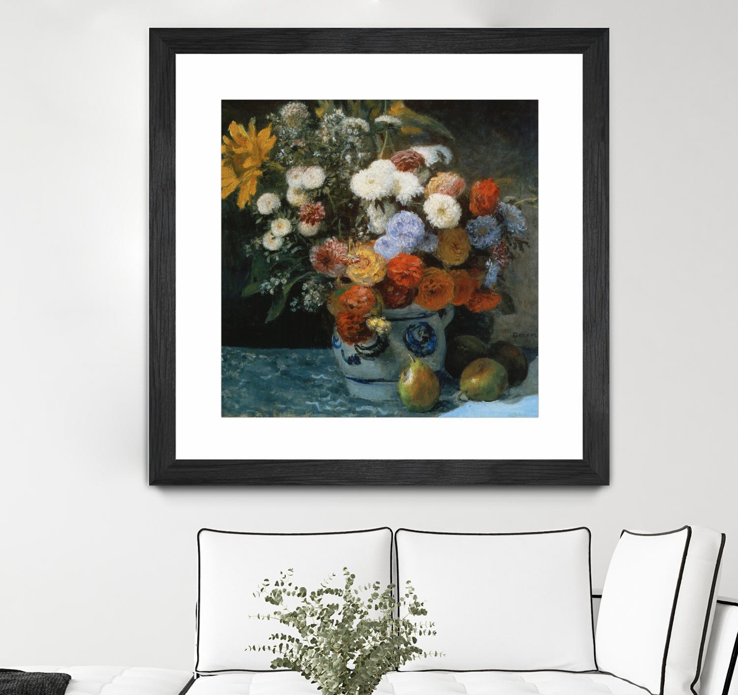 Fleurs dans un pot en faïance by Auguste Renoir on GIANT ART - red flowers