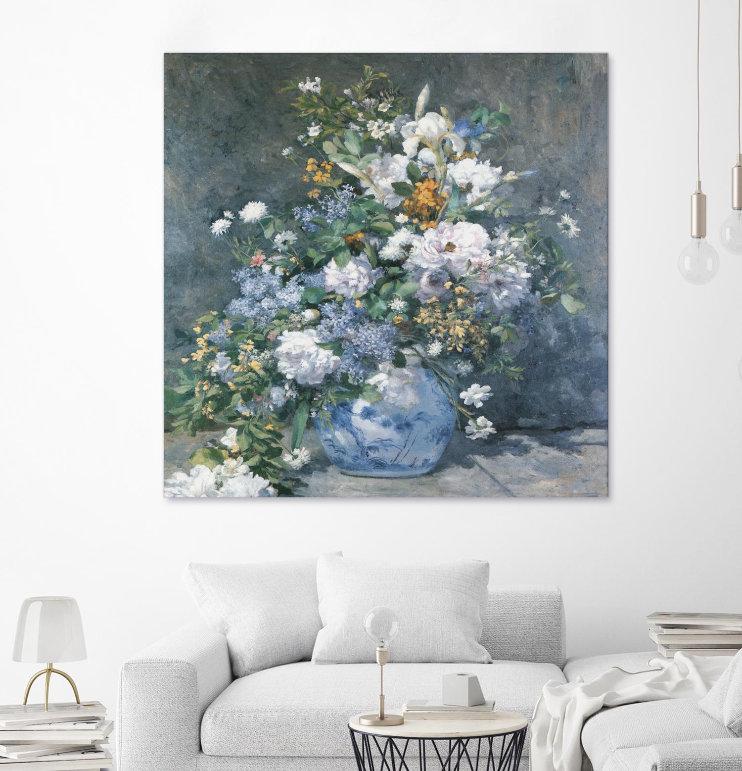 Bouquet Printanier by Auguste Renoir on GIANT ART - blue flowers floral