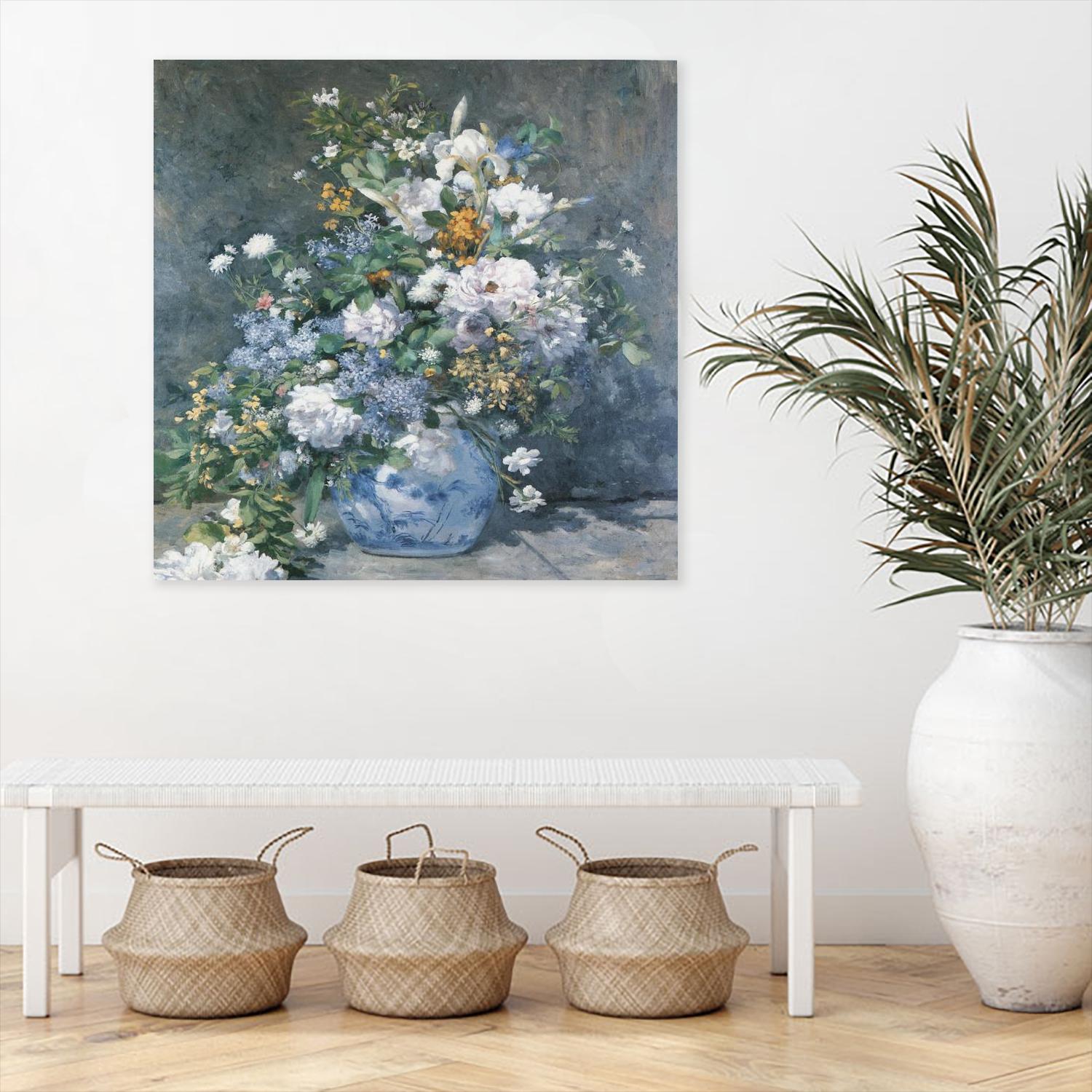 Bouquet Printanier, 1866 by Pierre-Auguste Renoir on GIANT ART - blue flowers floral
