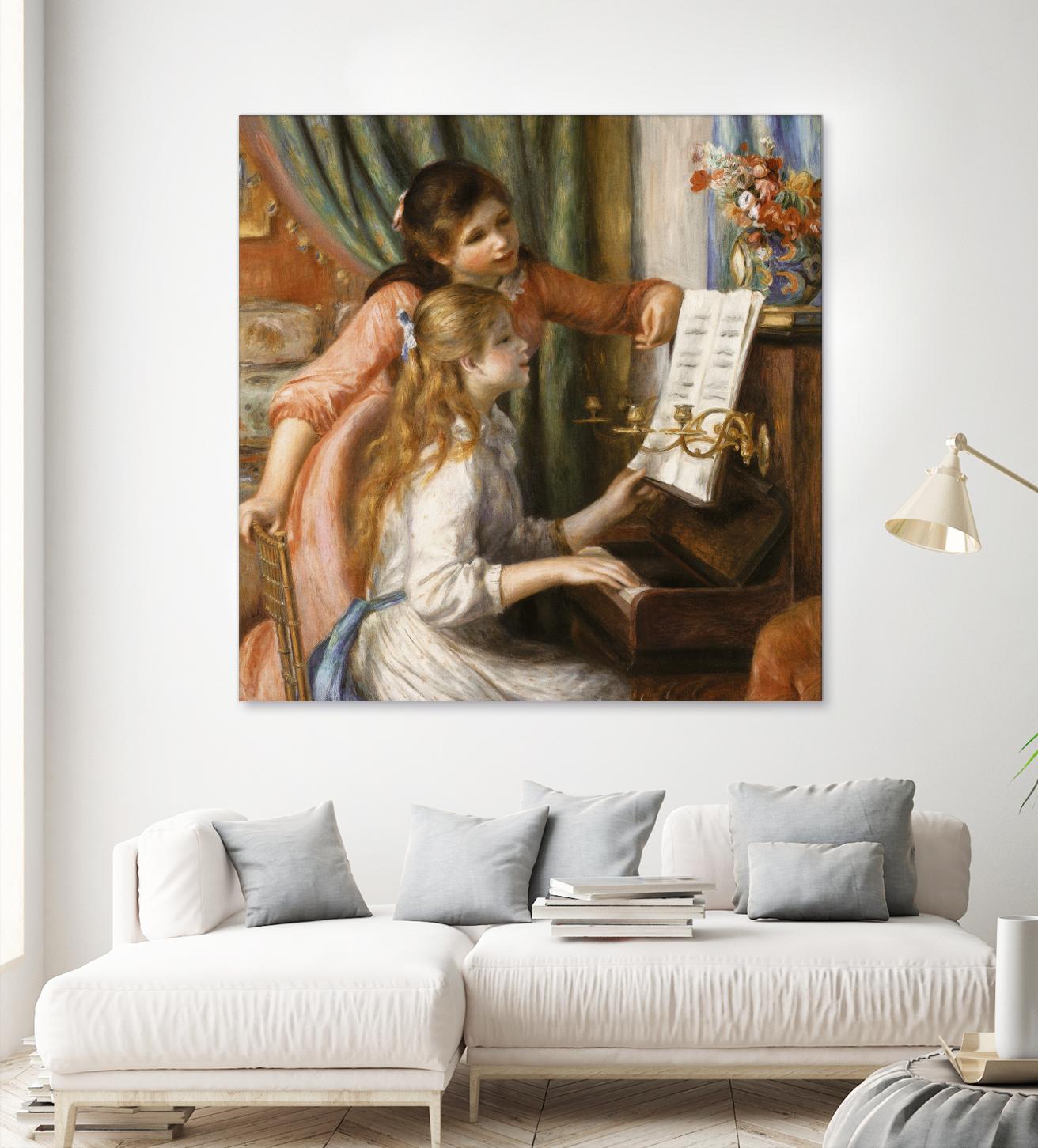 Jeunes filles au piano by Auguste Renoir on GIANT ART - beige figurative young women