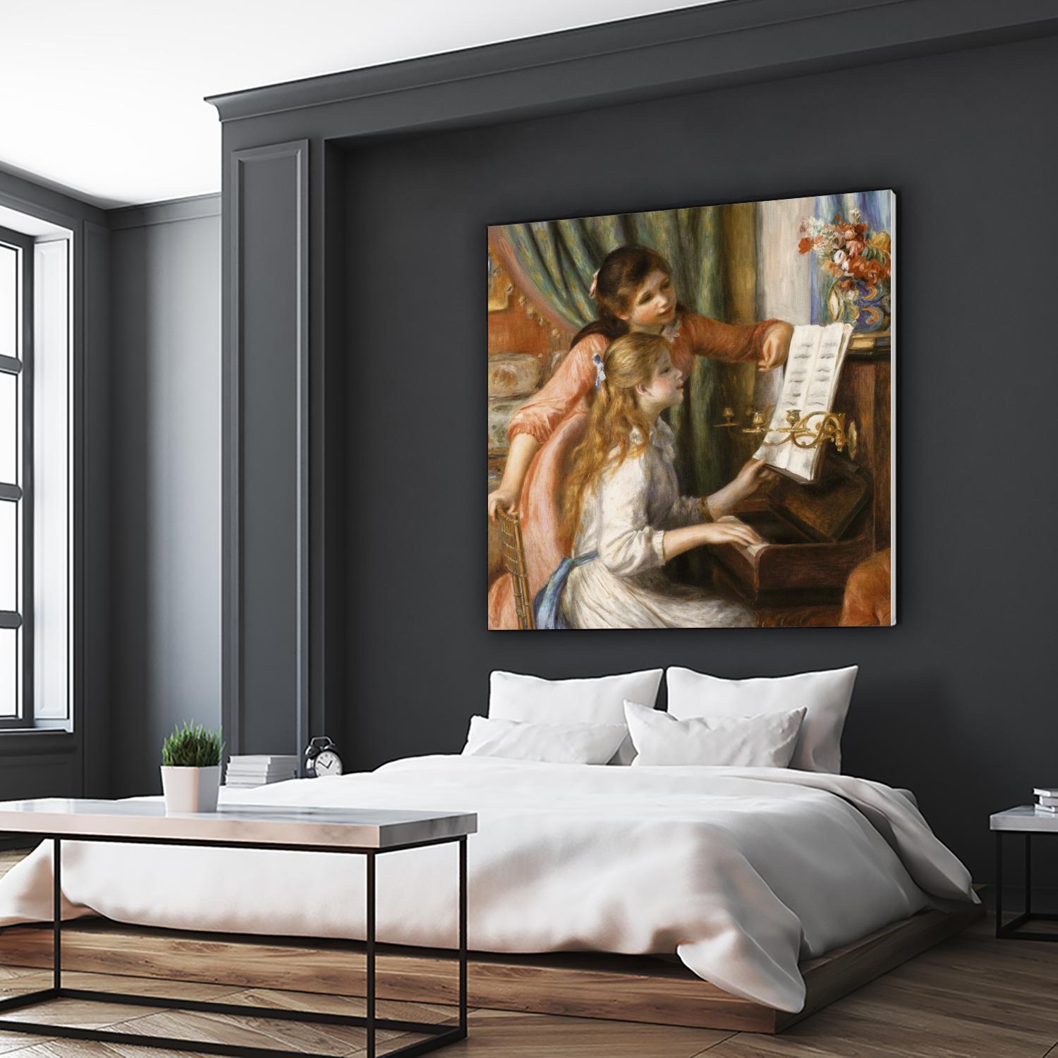 Jeunes filles au piano by Auguste Renoir on GIANT ART - beige figurative young women