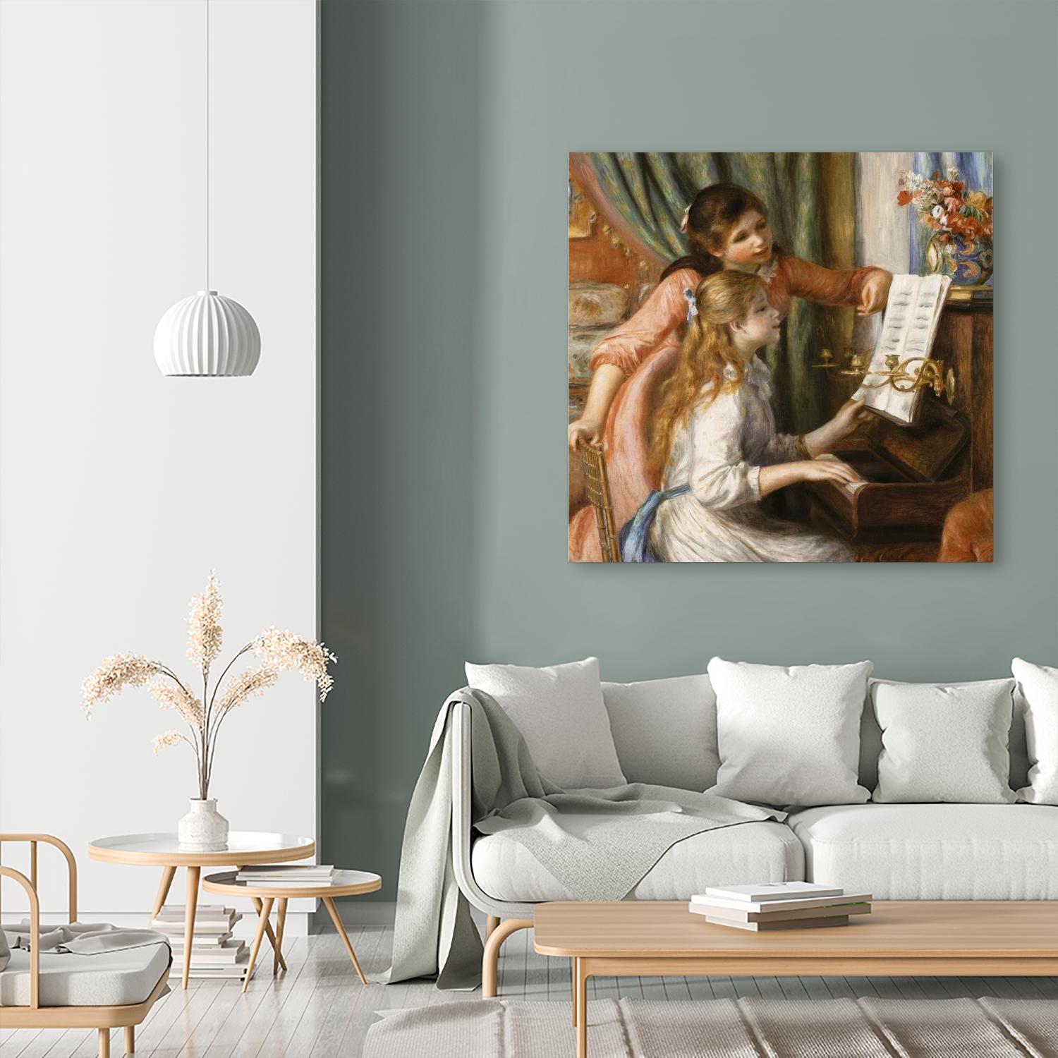 Jeunes filles au piano by Pierre-Auguste Renoir on GIANT ART - beige figurative young women
