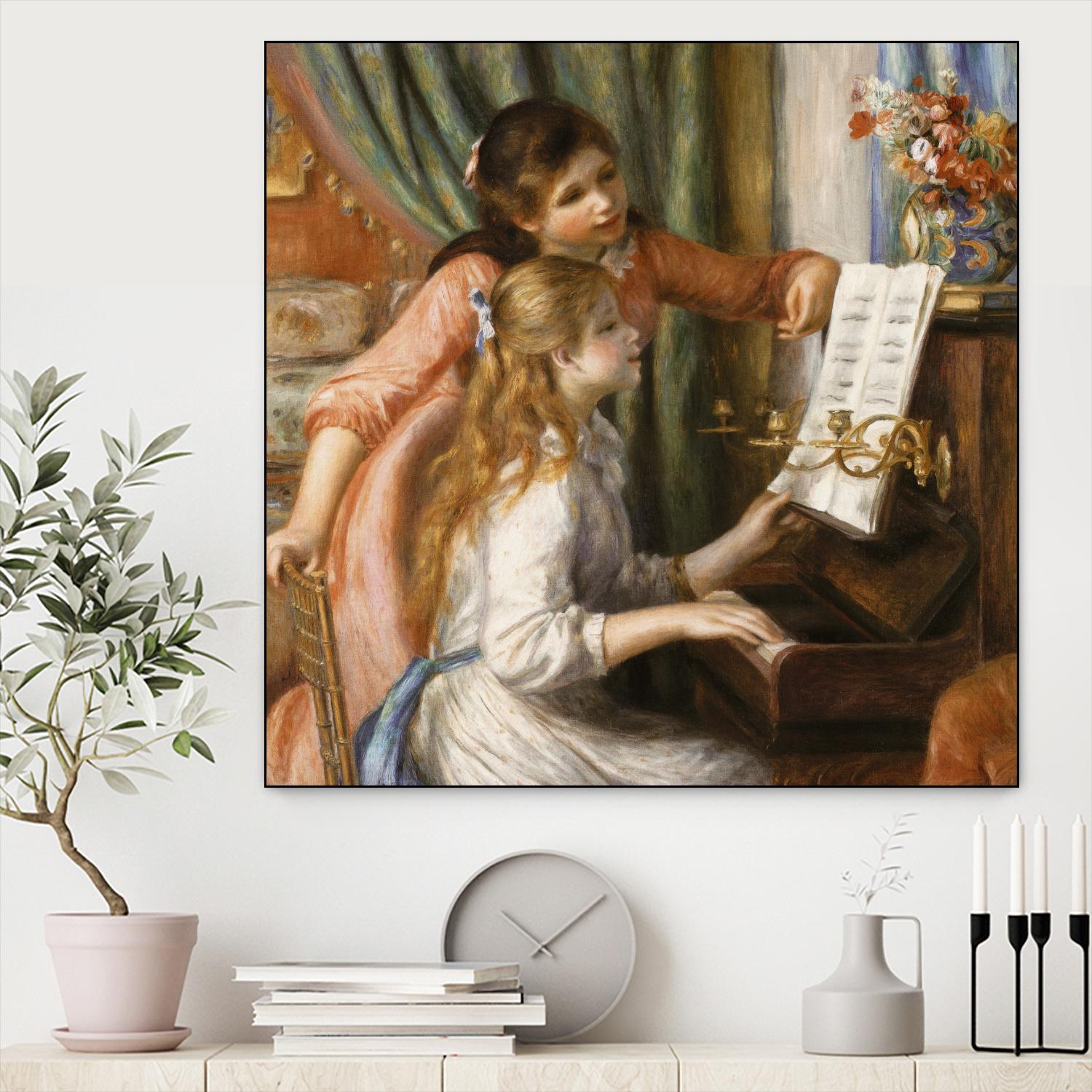 Jeunes filles au piano by Auguste Renoir on GIANT ART - beige figurative young women