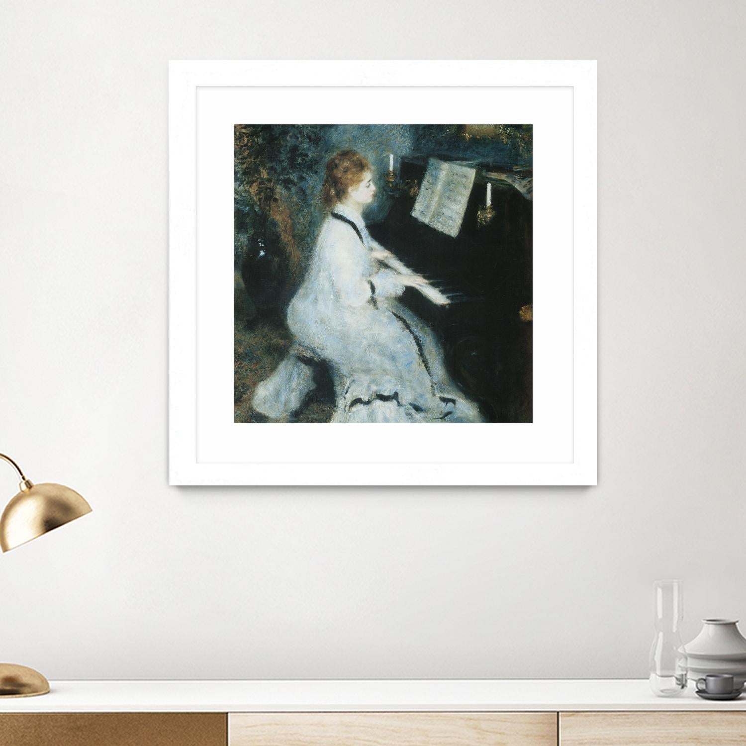 Femme au piano by Auguste Renoir on GIANT ART - white figurative piano