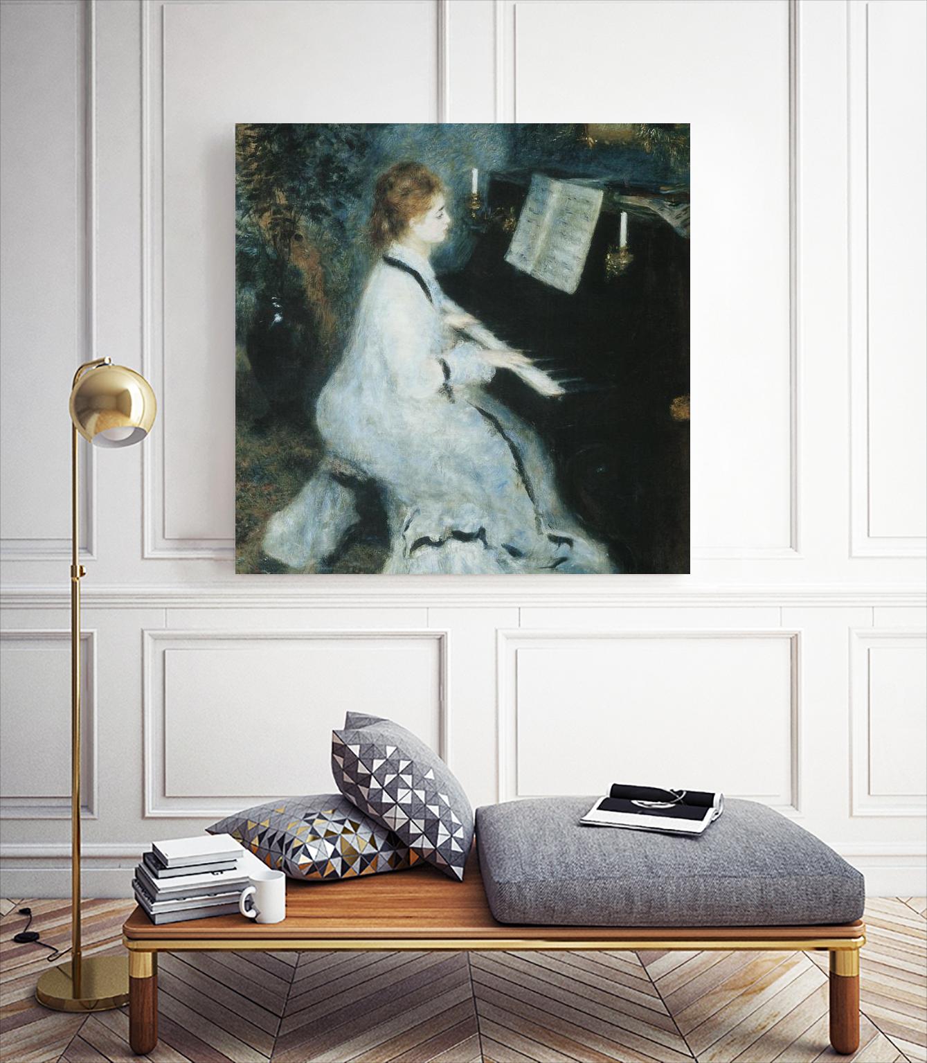 Femme au piano by Pierre-Auguste Renoir on GIANT ART - white figurative piano