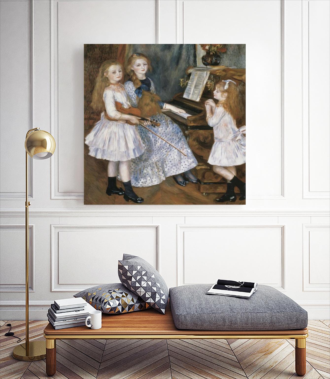 The daughters of Catulle Mendes by Pierre-Auguste Renoir on GIANT ART - beige masters young women