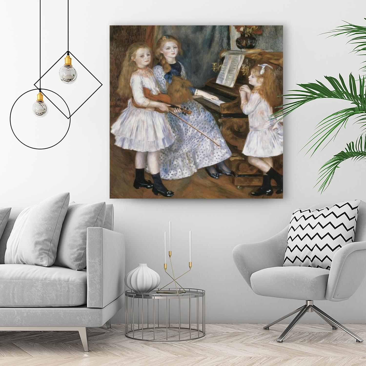 The daughters of Catulle Mendes by Pierre-Auguste Renoir on GIANT ART - beige masters young women