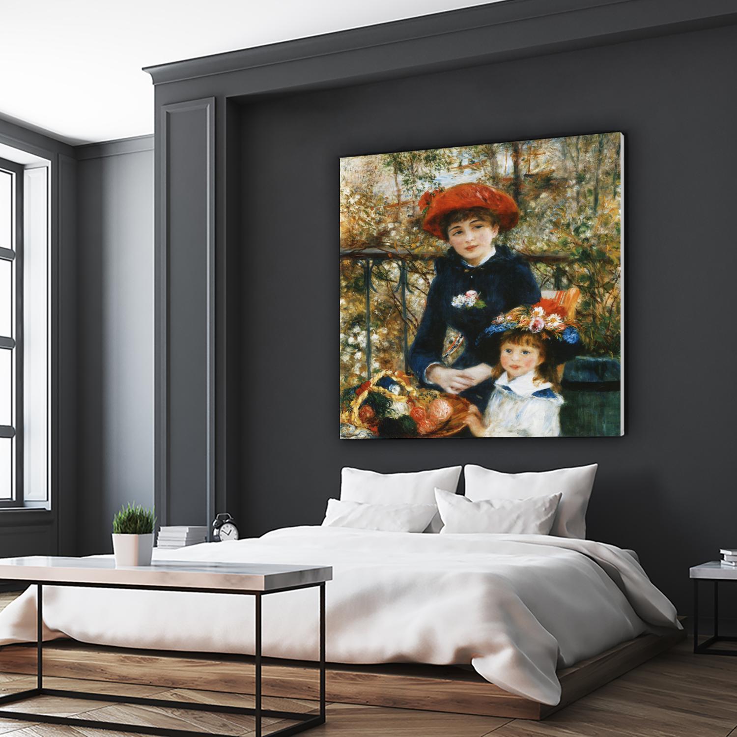 À la terrasse by Auguste Renoir on GIANT ART - red figurative mother and child