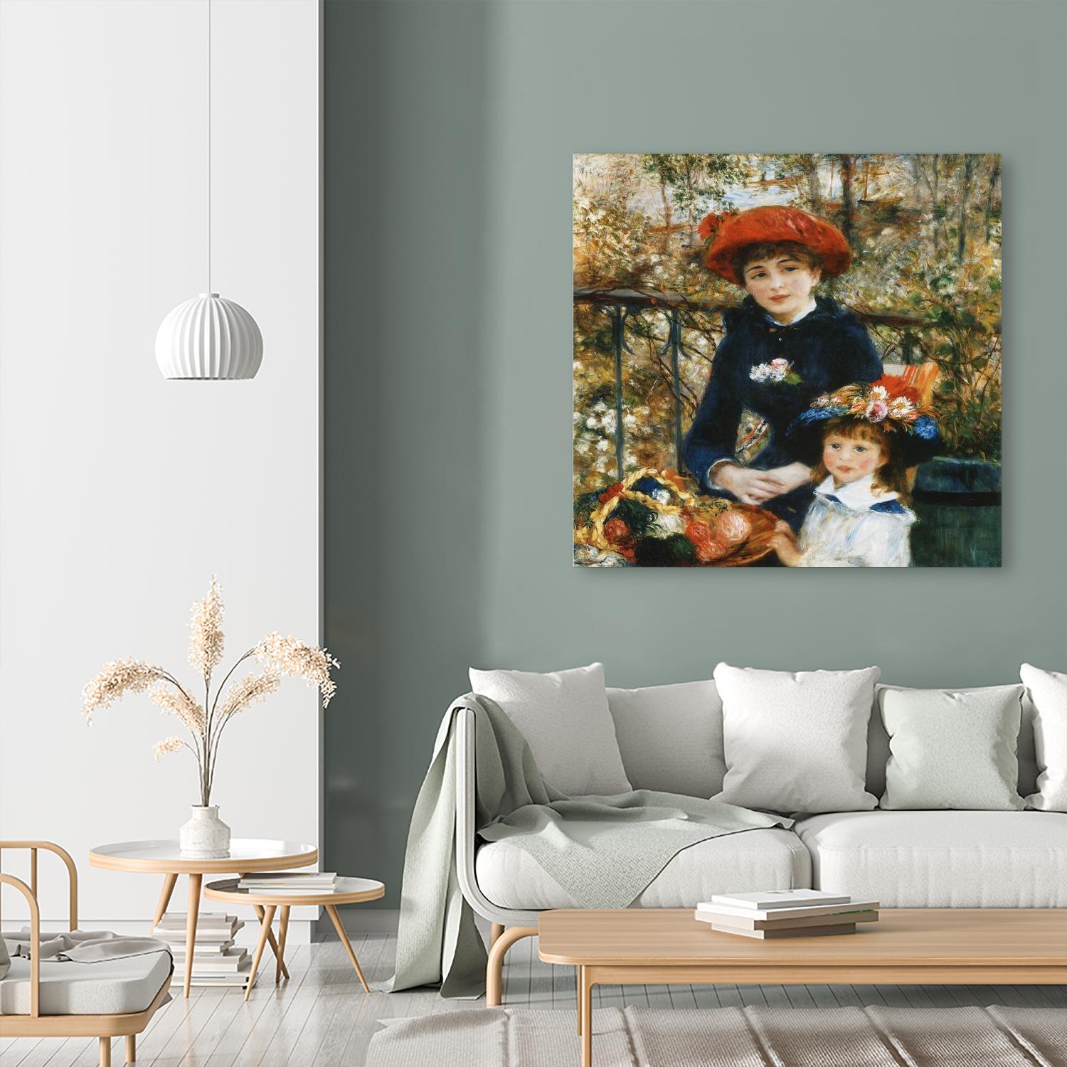 Two Sisters (On the Terrace), 1881 by Pierre-Auguste Renoir on GIANT ART - red museums mother and child