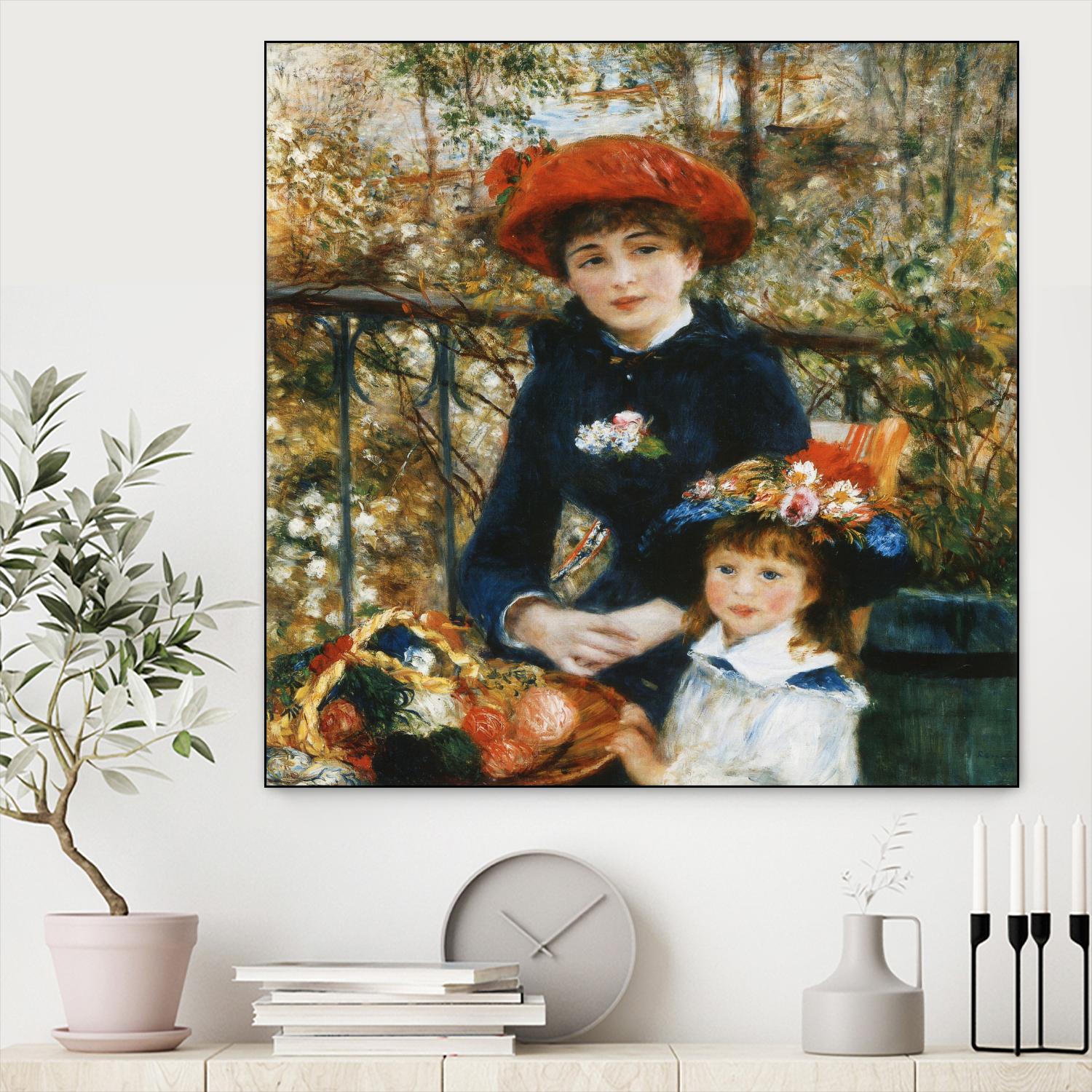 À la terrasse by Auguste Renoir on GIANT ART - red figurative mother and child