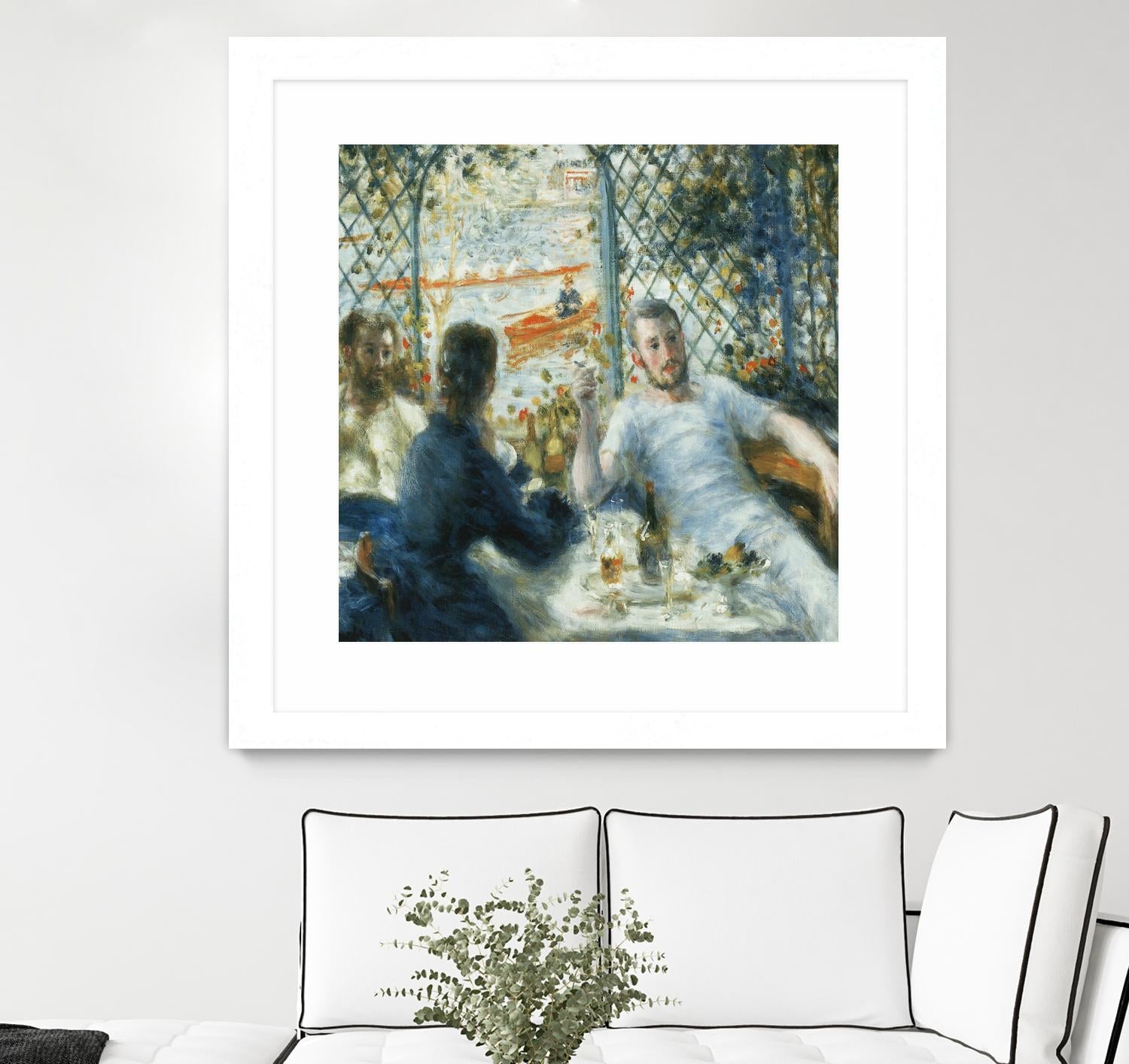 Le déjeuner au bord de la rivière by Auguste Renoir on GIANT ART - blue figurative homme et femme