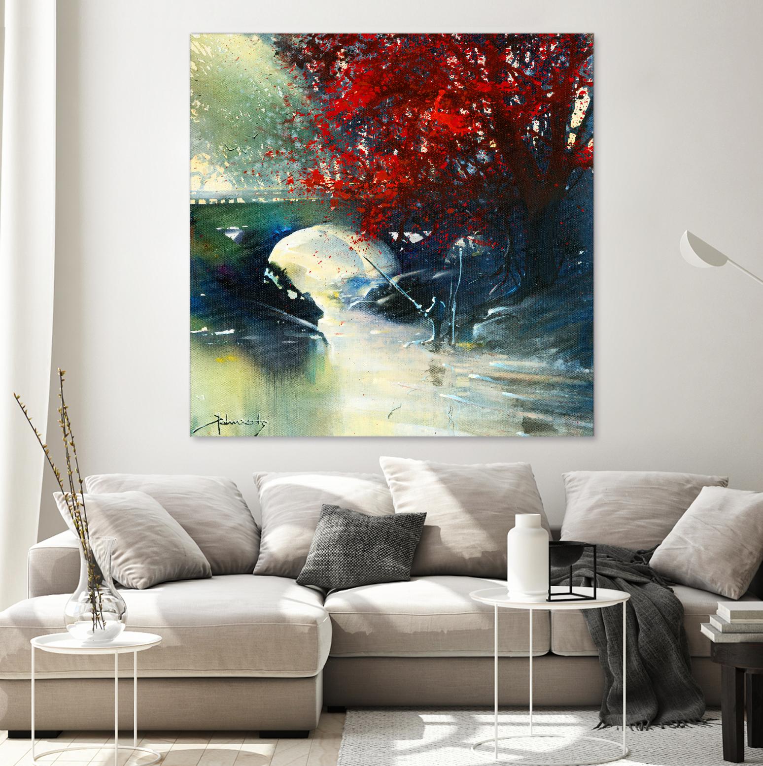 Voyage à 3 by Roland Palmaerts on GIANT ART - blue landscape