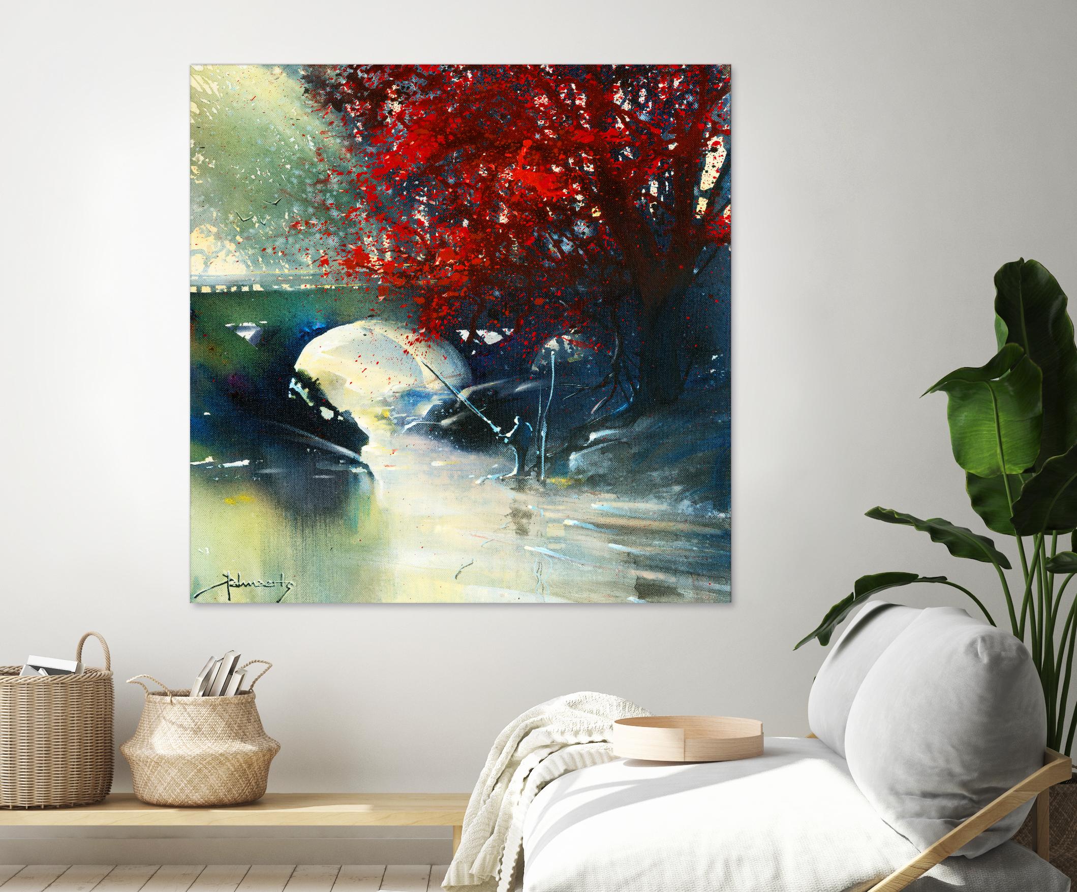 Voyage à 3 by Roland Palmaerts on GIANT ART - blue landscape