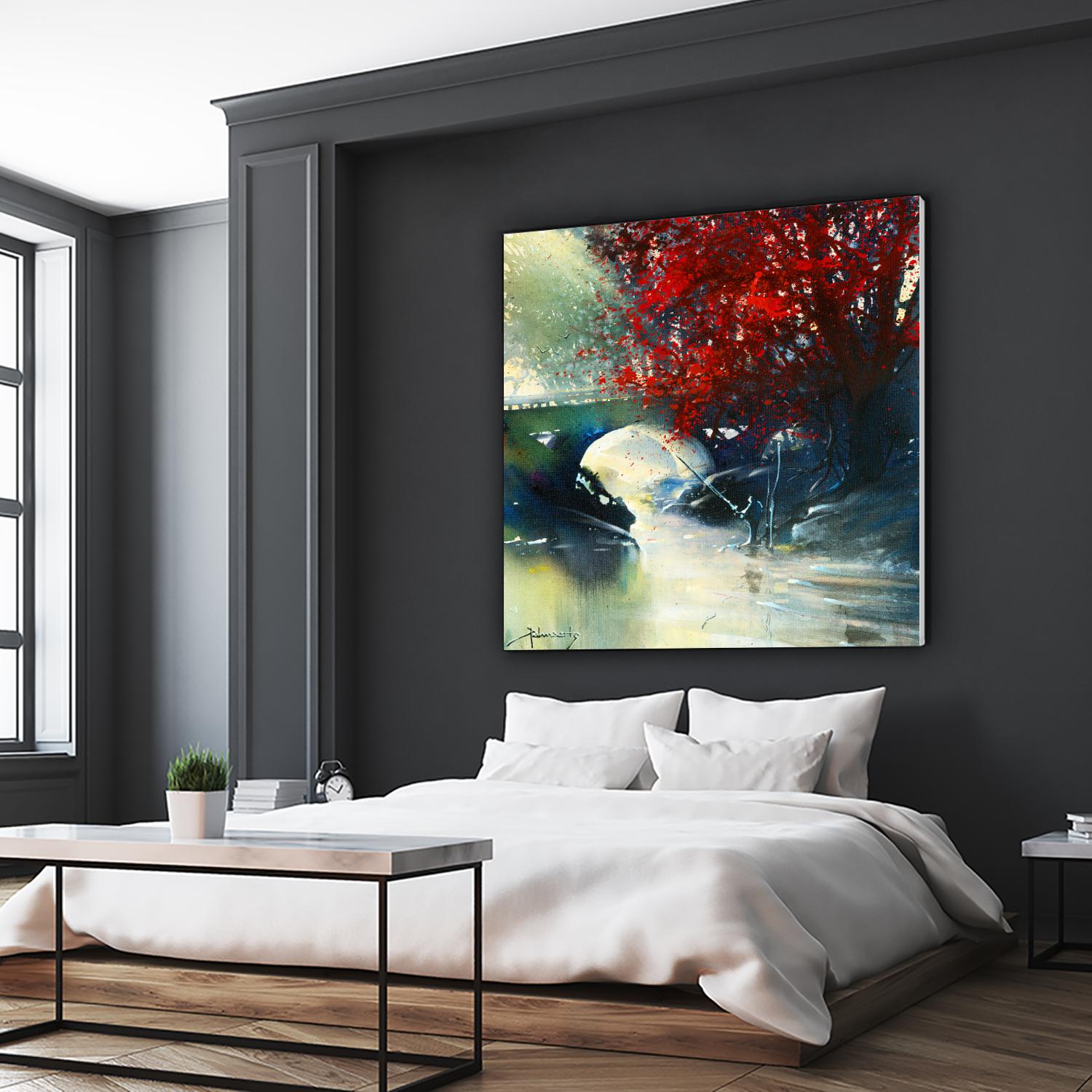 Voyage à 3 by Roland Palmaerts on GIANT ART - blue landscape