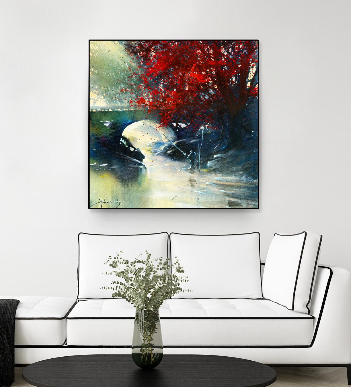 Voyage à 3 by Roland Palmaerts on GIANT ART - blue landscape