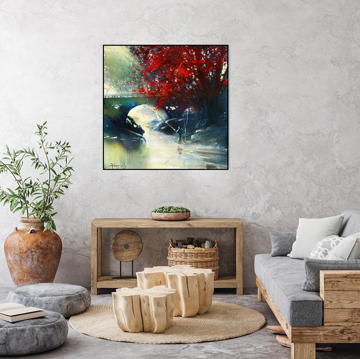 Voyage à 3 by Roland Palmaerts on GIANT ART - blue landscape