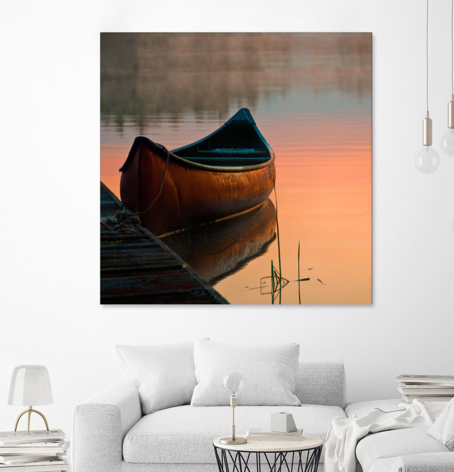 Canoe by Rick Schmidt on GIANT ART - brown sea scene