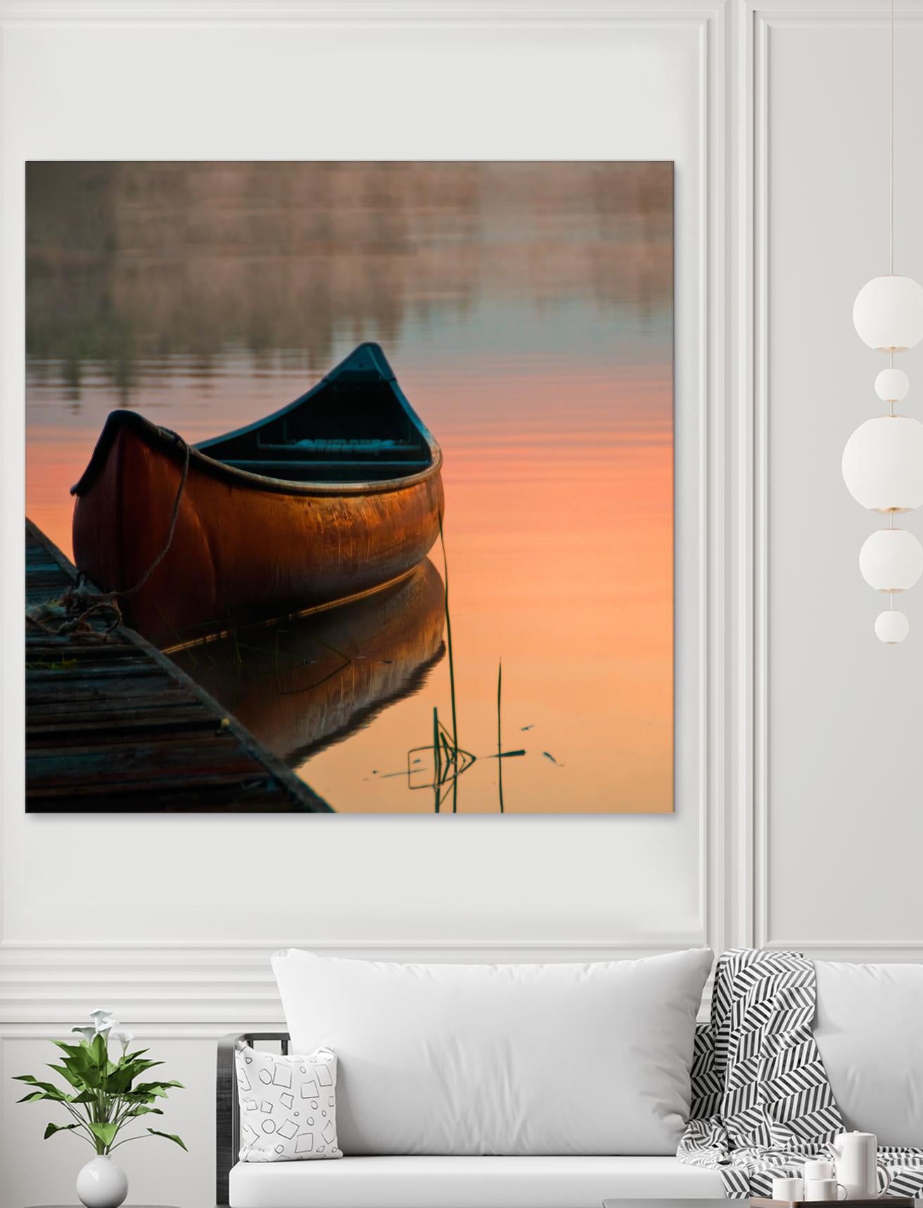 Canoe by Rick Schmidt on GIANT ART - brown sea scene