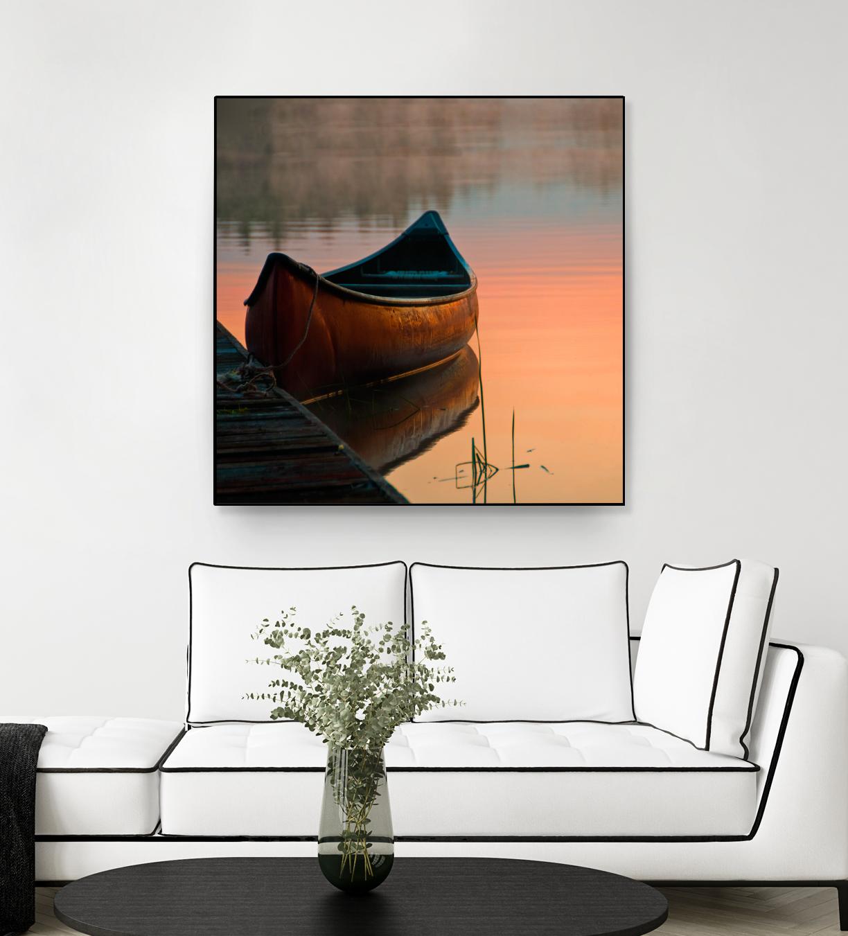 Canoe by Rick Schmidt on GIANT ART - brown sea scene
