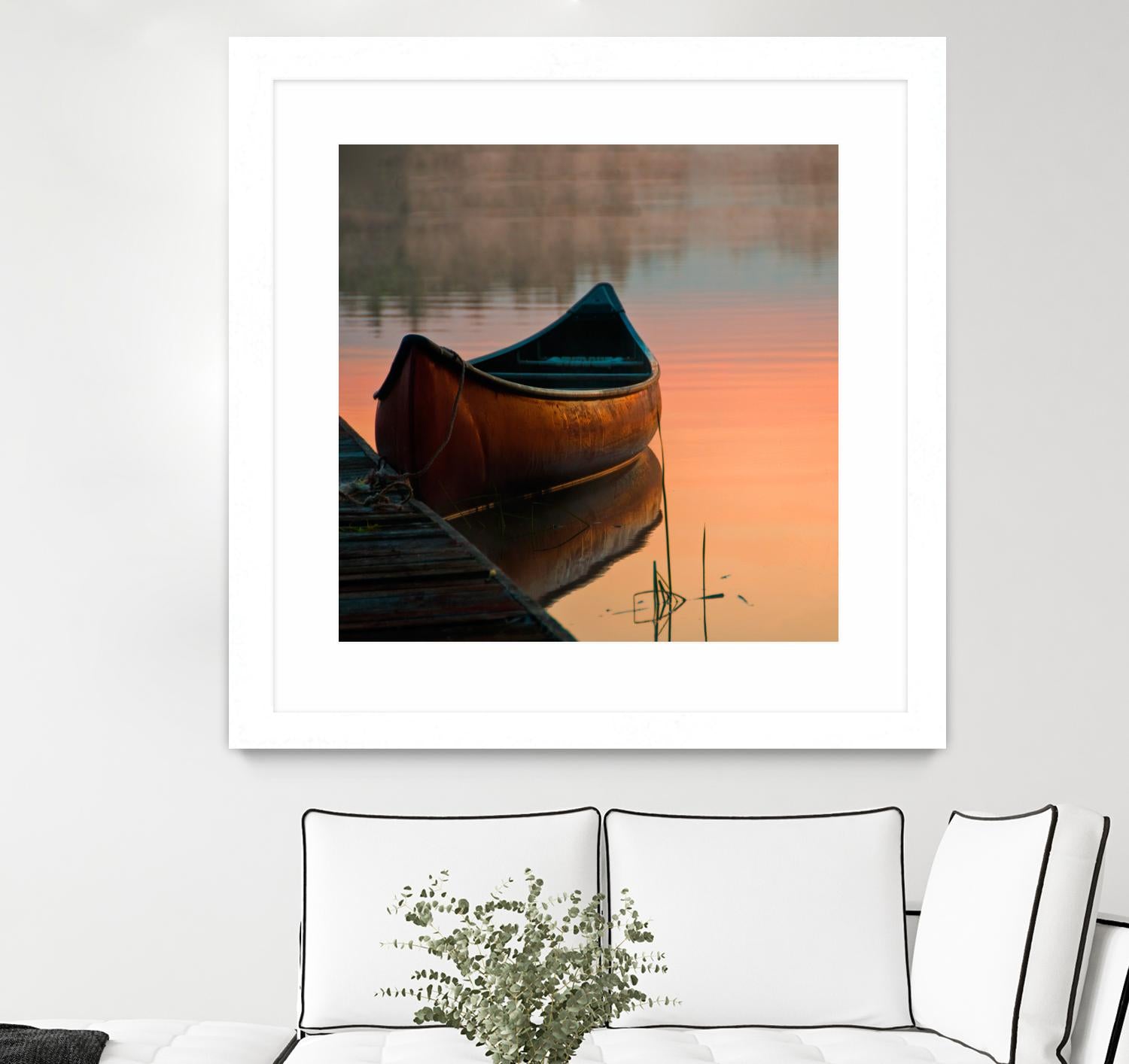 Canoe by Rick Schmidt on GIANT ART - brown sea scene