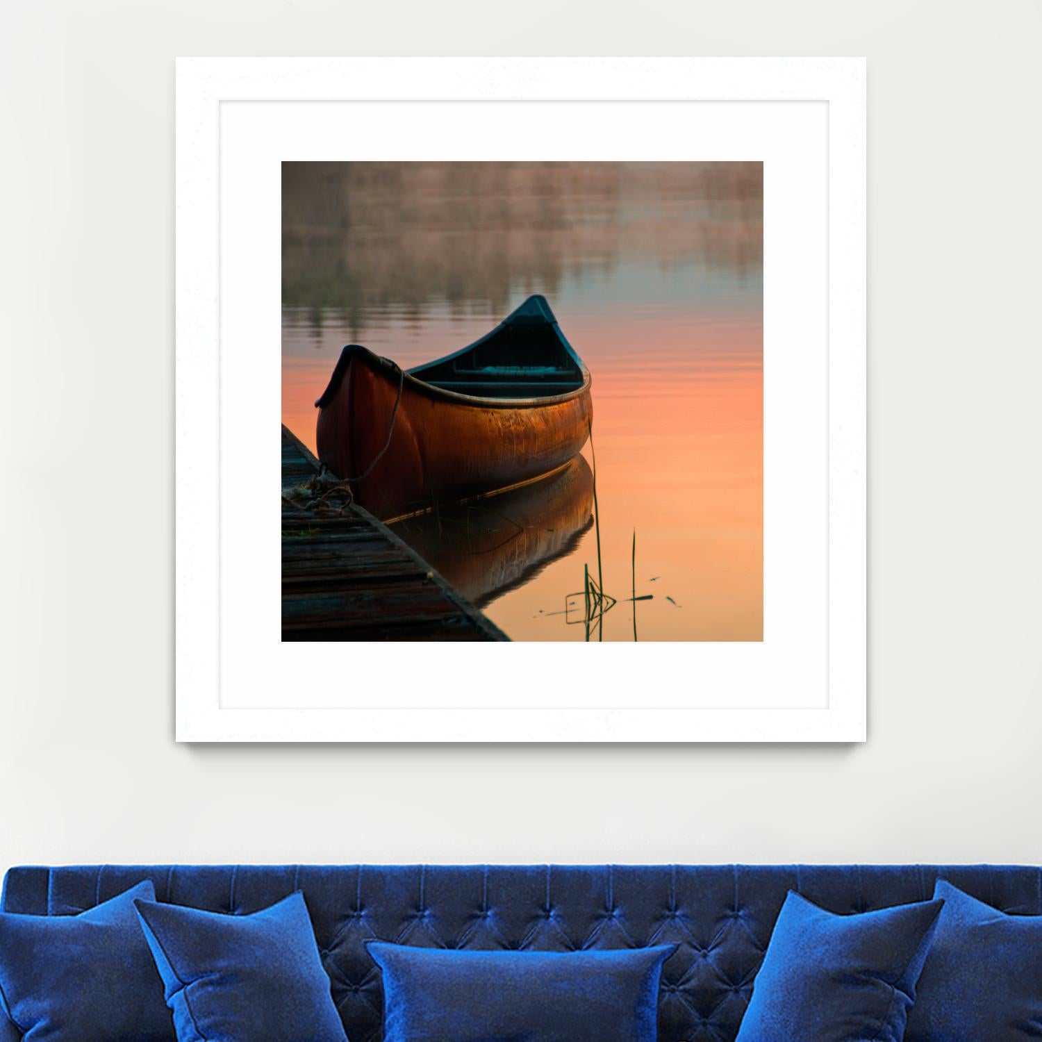 Canoe by Rick Schmidt on GIANT ART - brown sea scene