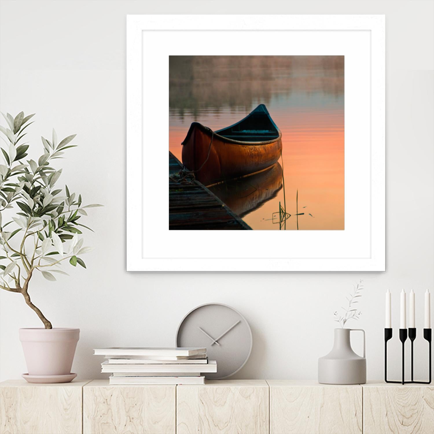 Canoe by Rick Schmidt on GIANT ART - brown sea scene