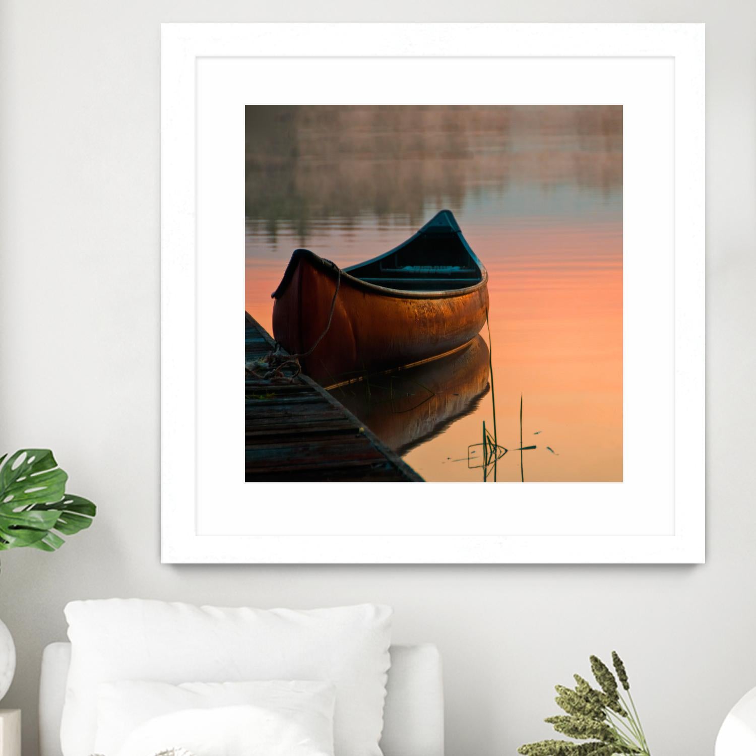 Canoe by Rick Schmidt on GIANT ART - brown sea scene