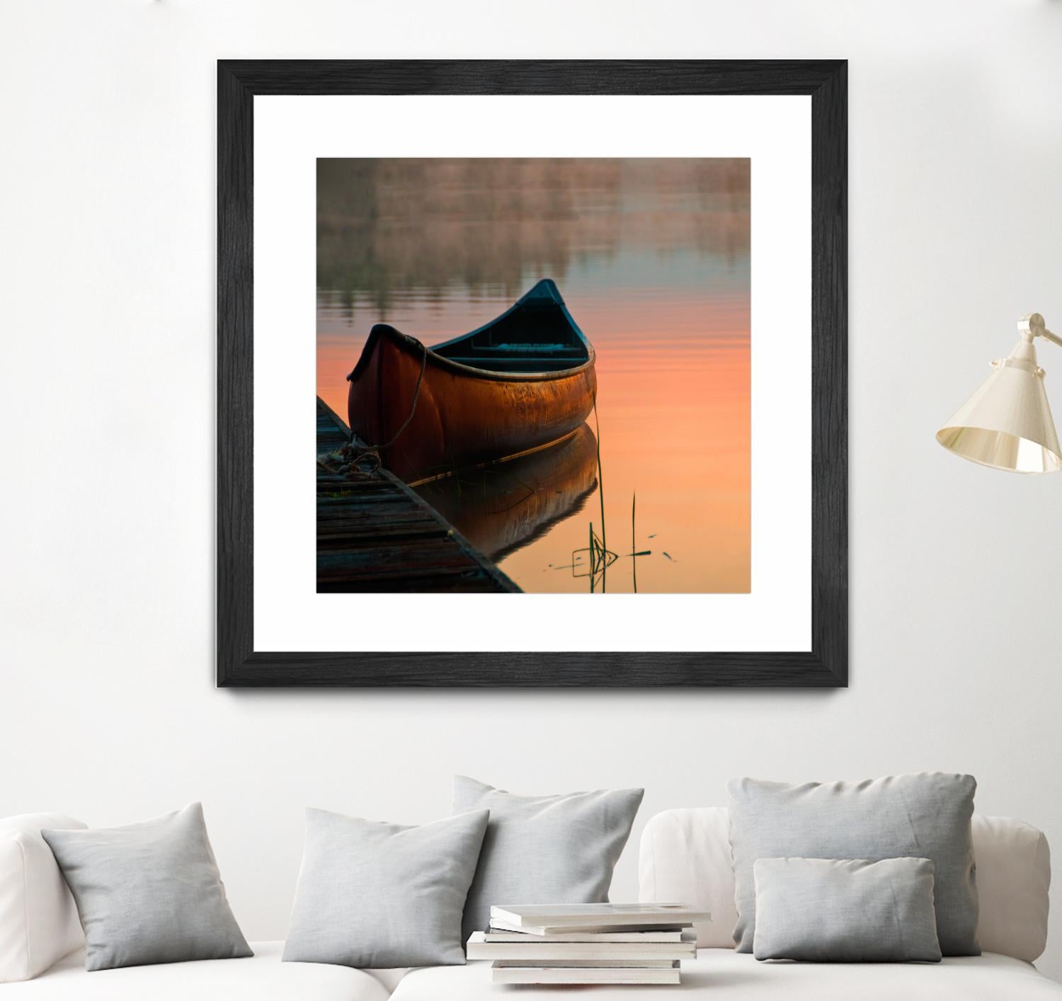 Canoe by Rick Schmidt on GIANT ART - brown sea scene