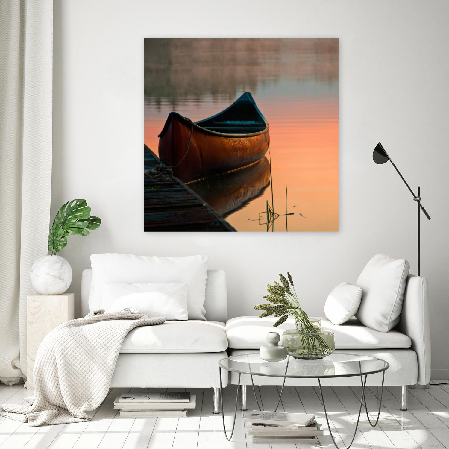 Canoe by Rick Schmidt on GIANT ART - brown sea scene