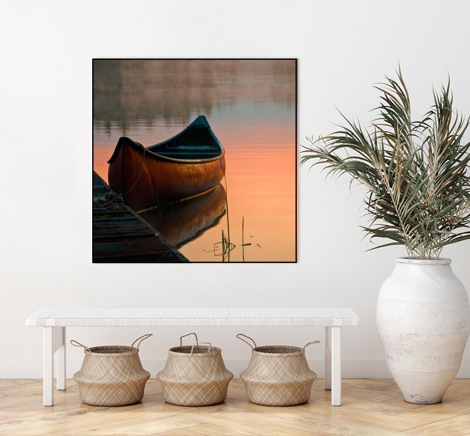 Canoe by Rick Schmidt on GIANT ART - brown sea scene