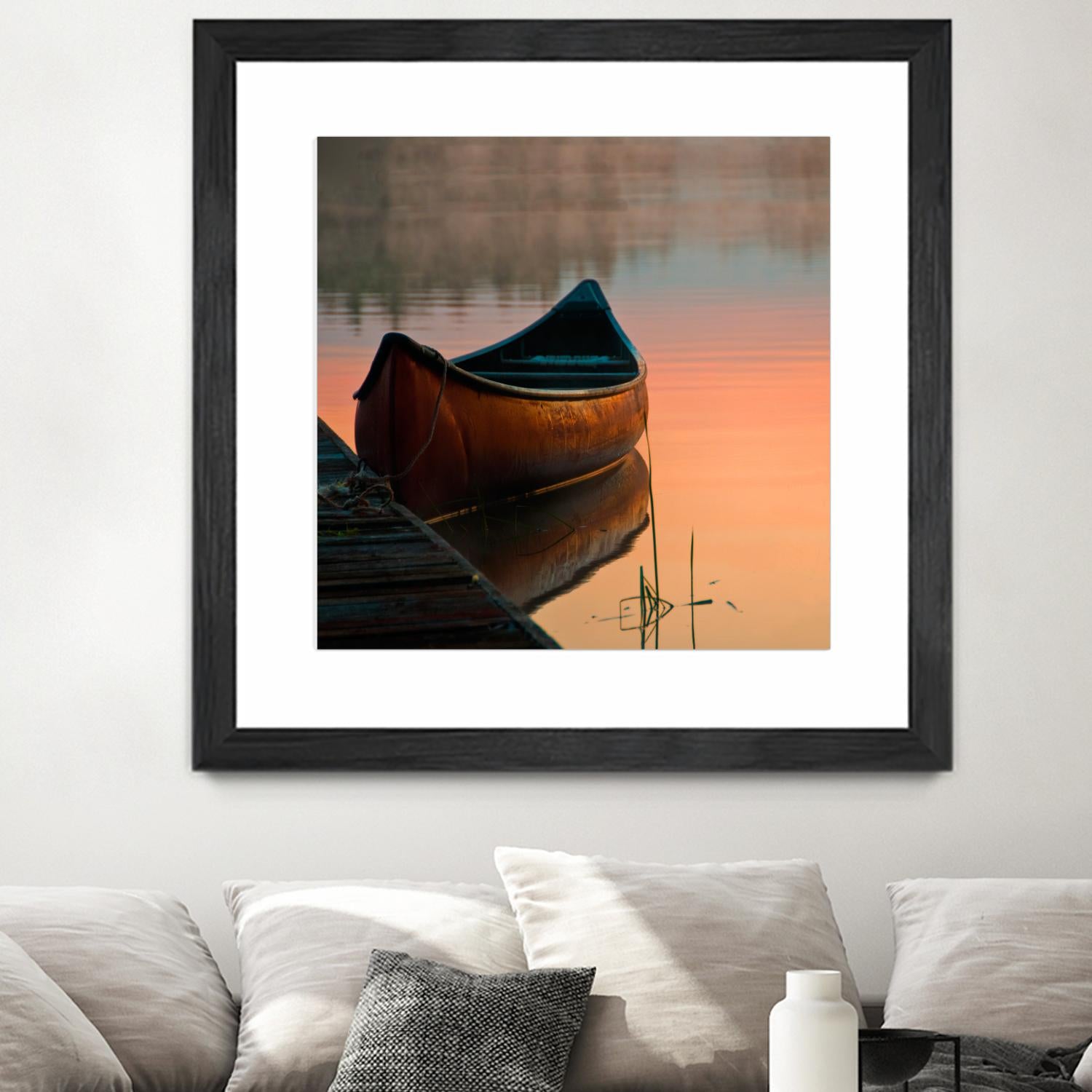 Canoe by Rick Schmidt on GIANT ART - brown sea scene