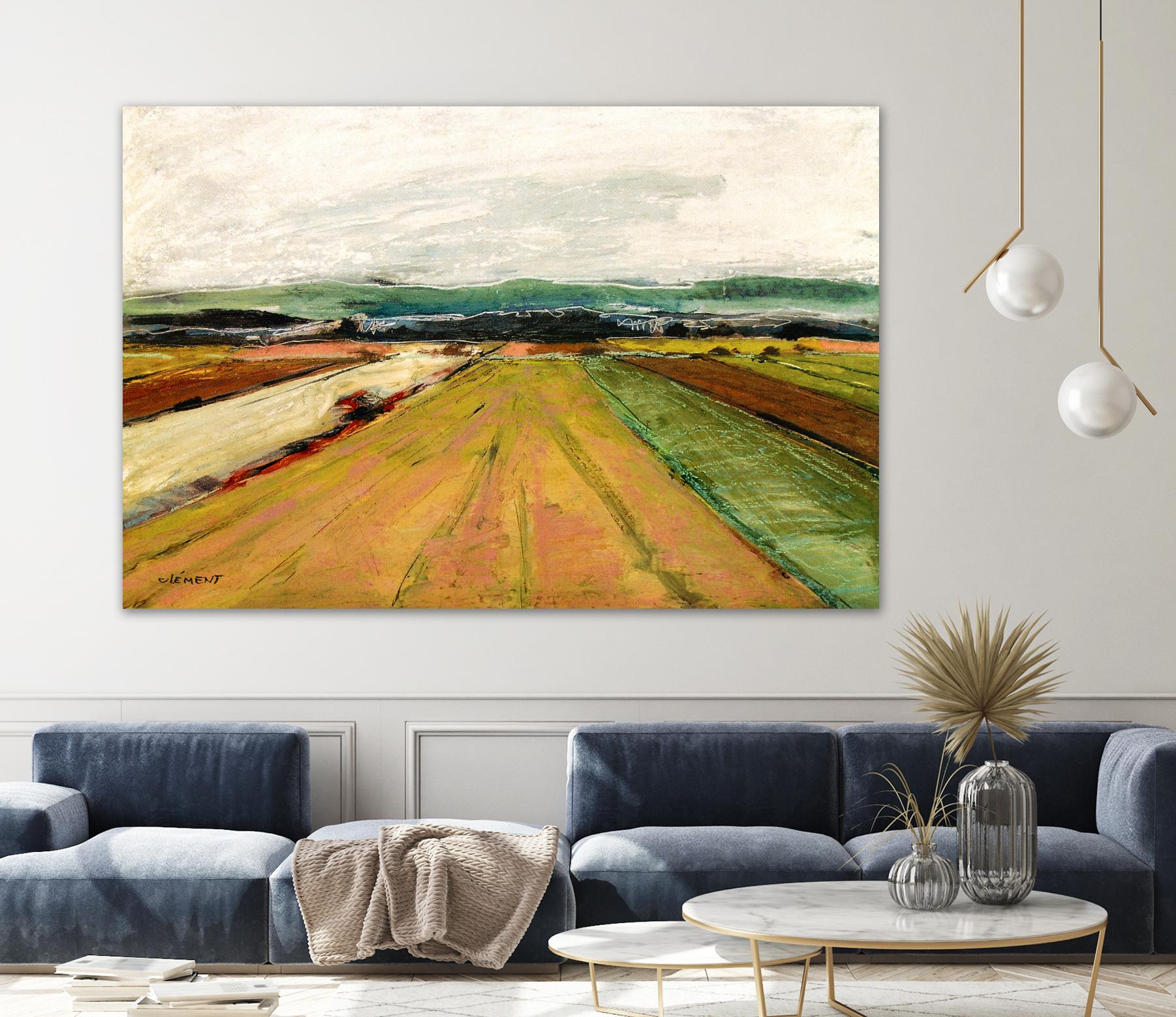 Colored Fields II by Jacques Clement on GIANT ART - yellow landscape