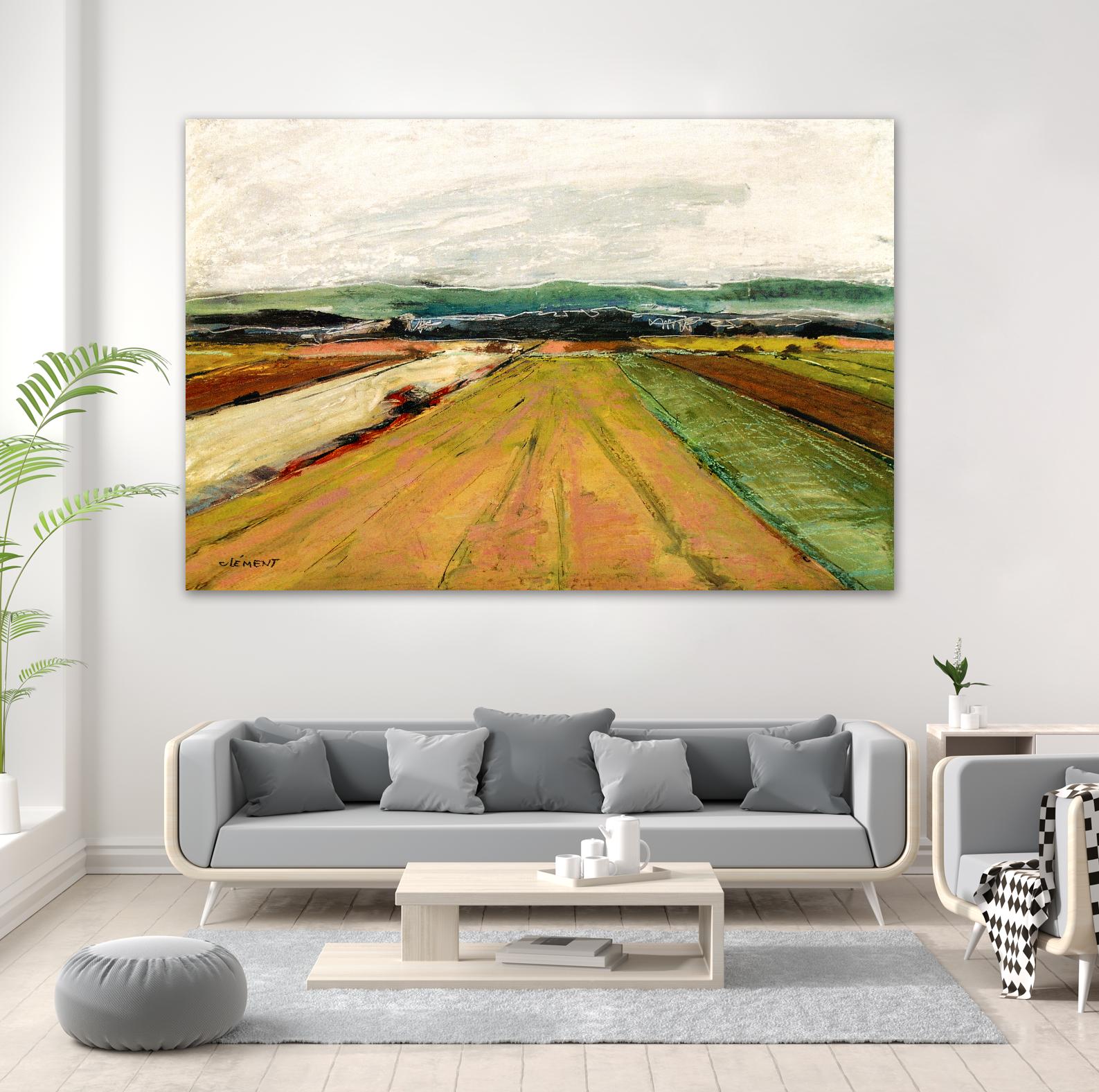 Colored Fields II by Jacques Clement on GIANT ART - yellow landscape