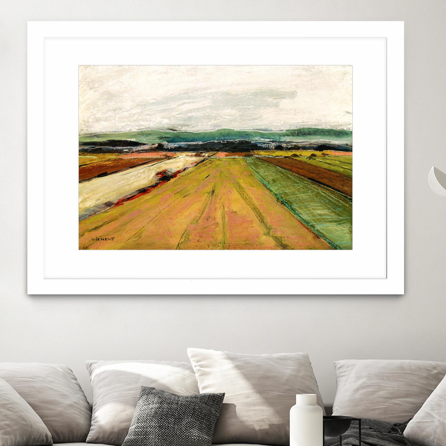 Colored Fields II by Jacques Clement on GIANT ART - yellow landscape